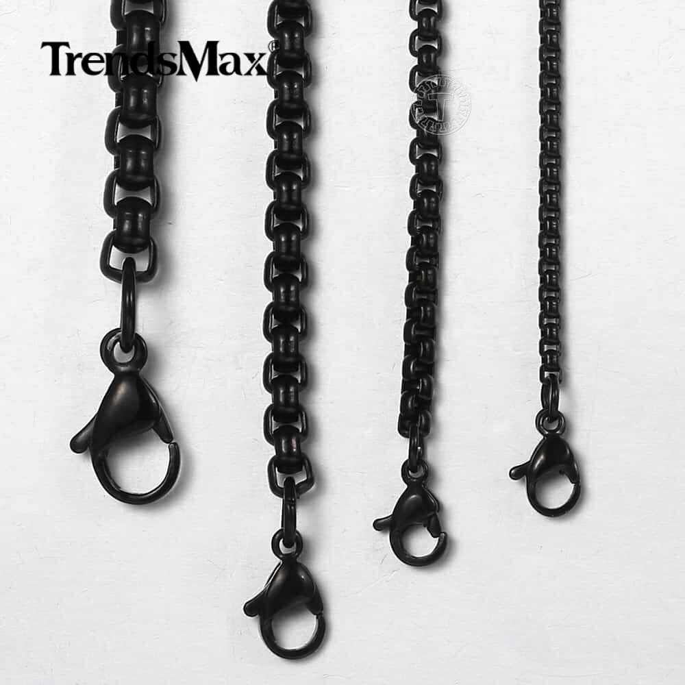 2/3/4/5MM Round Box Link Chain Necklace Gold Plated Choker 16-36″ For Men Women