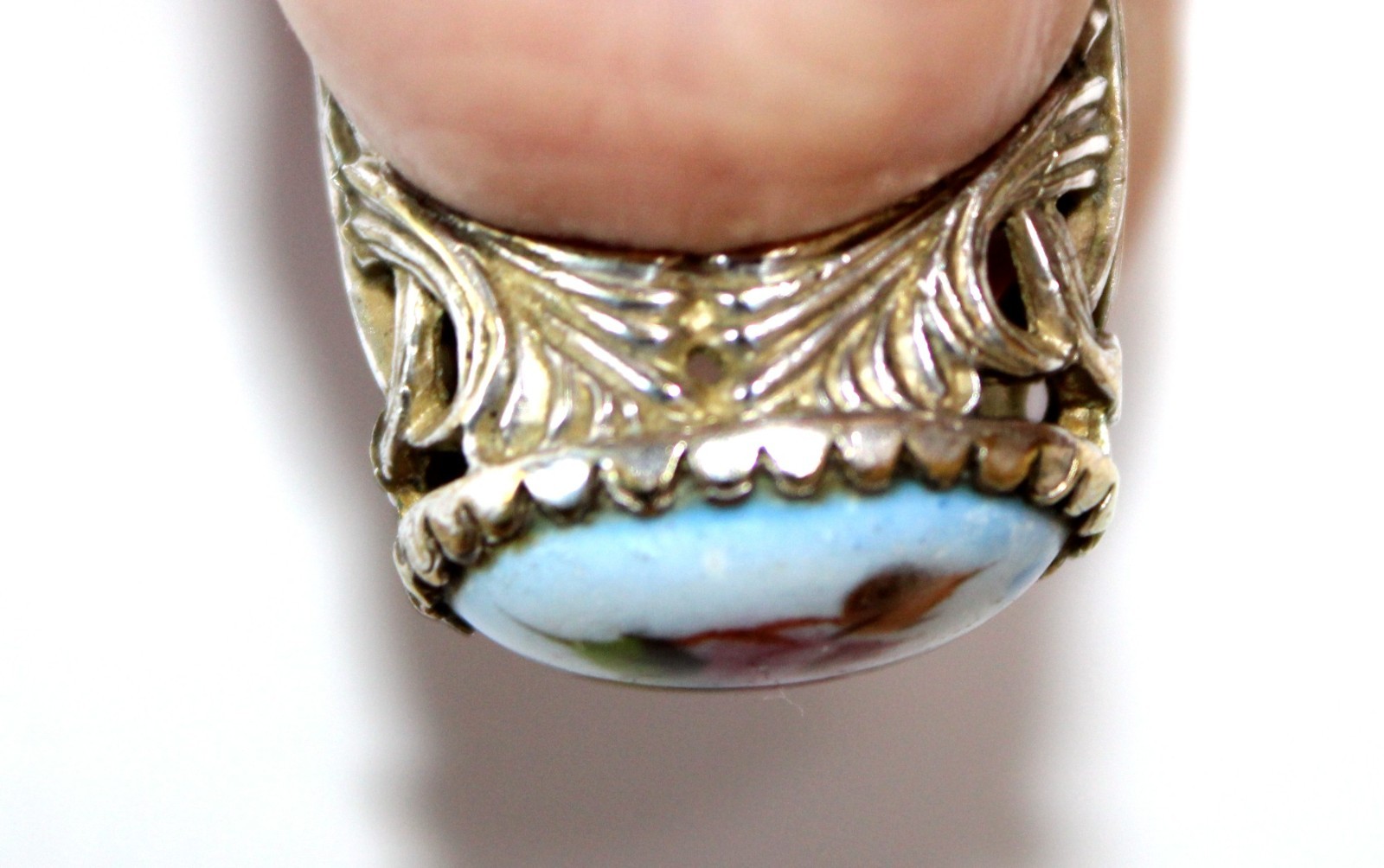 Vintage Russian Hand Painted Enamel Rings 4 Variation Finift Technique #77,83,95