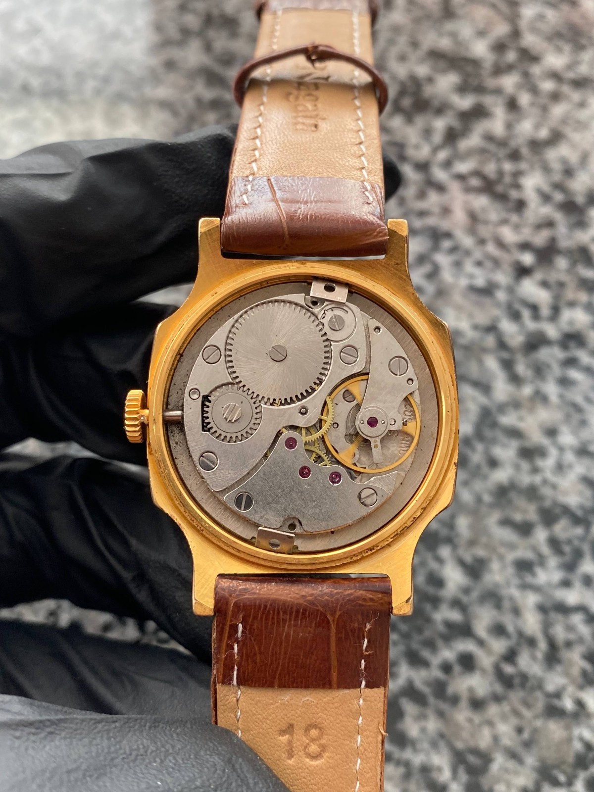 Vintage Pobeda Watch Soviet mechanical USSR Wristwach Rare Gold Plated AU