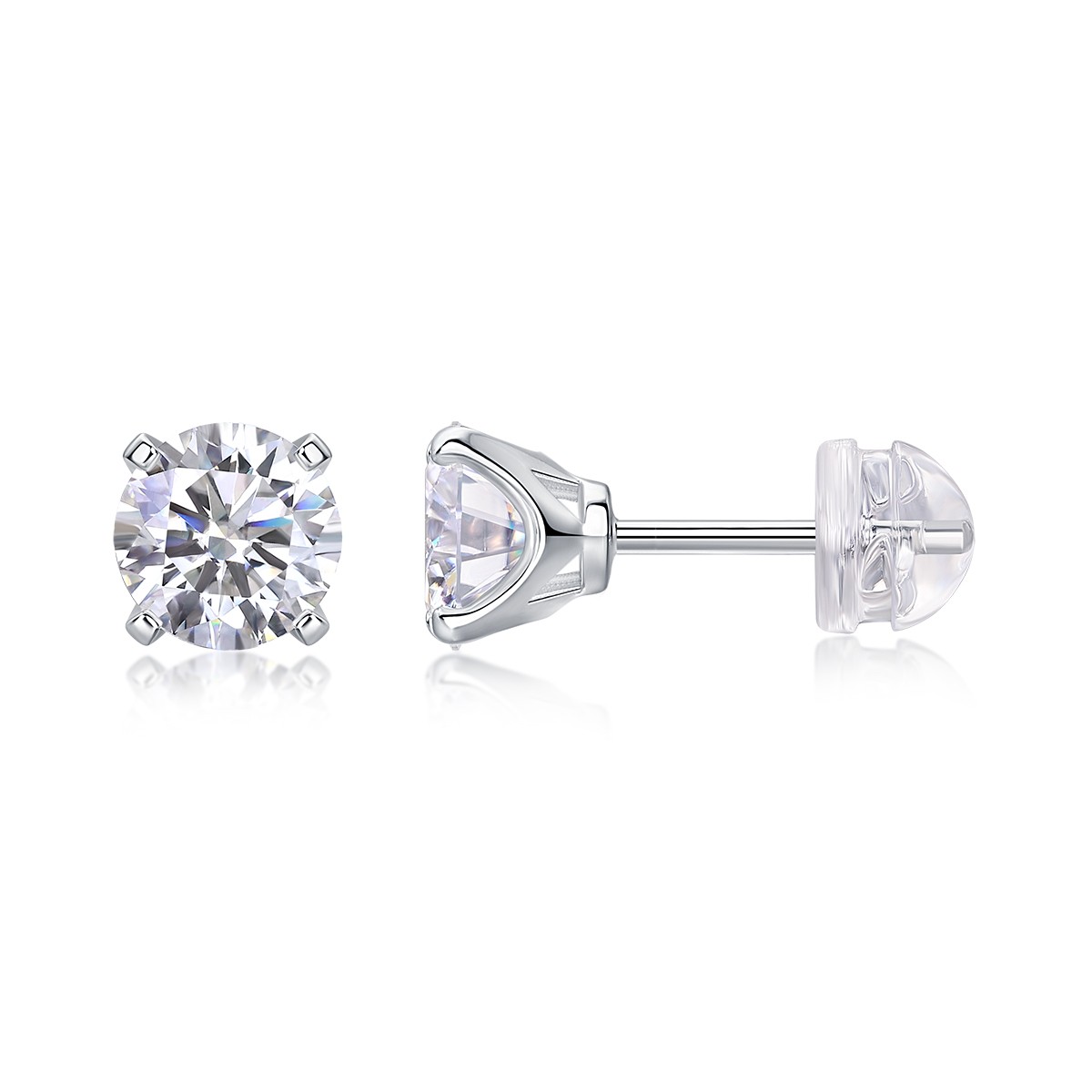 1ct Moissanite Stud Earrings S925 Silver – Luxury Rhymes Design – Fast US Shippi