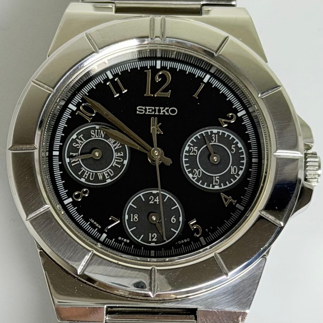 Seiko Lukia Quartz Watch Triple Calendar 3 Hand 34mm wrist 16cm/6.3in