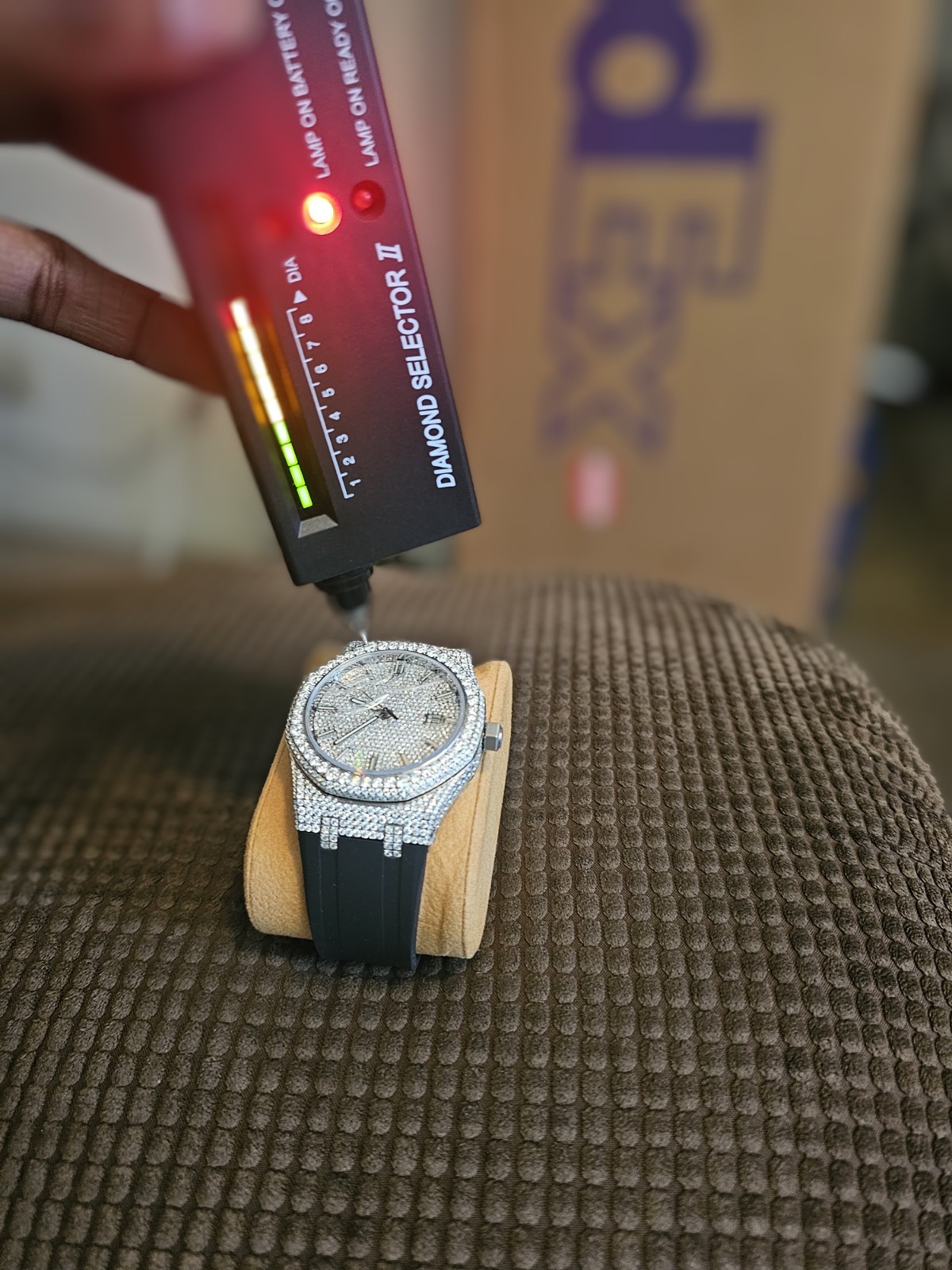 mens moissanite case watch
