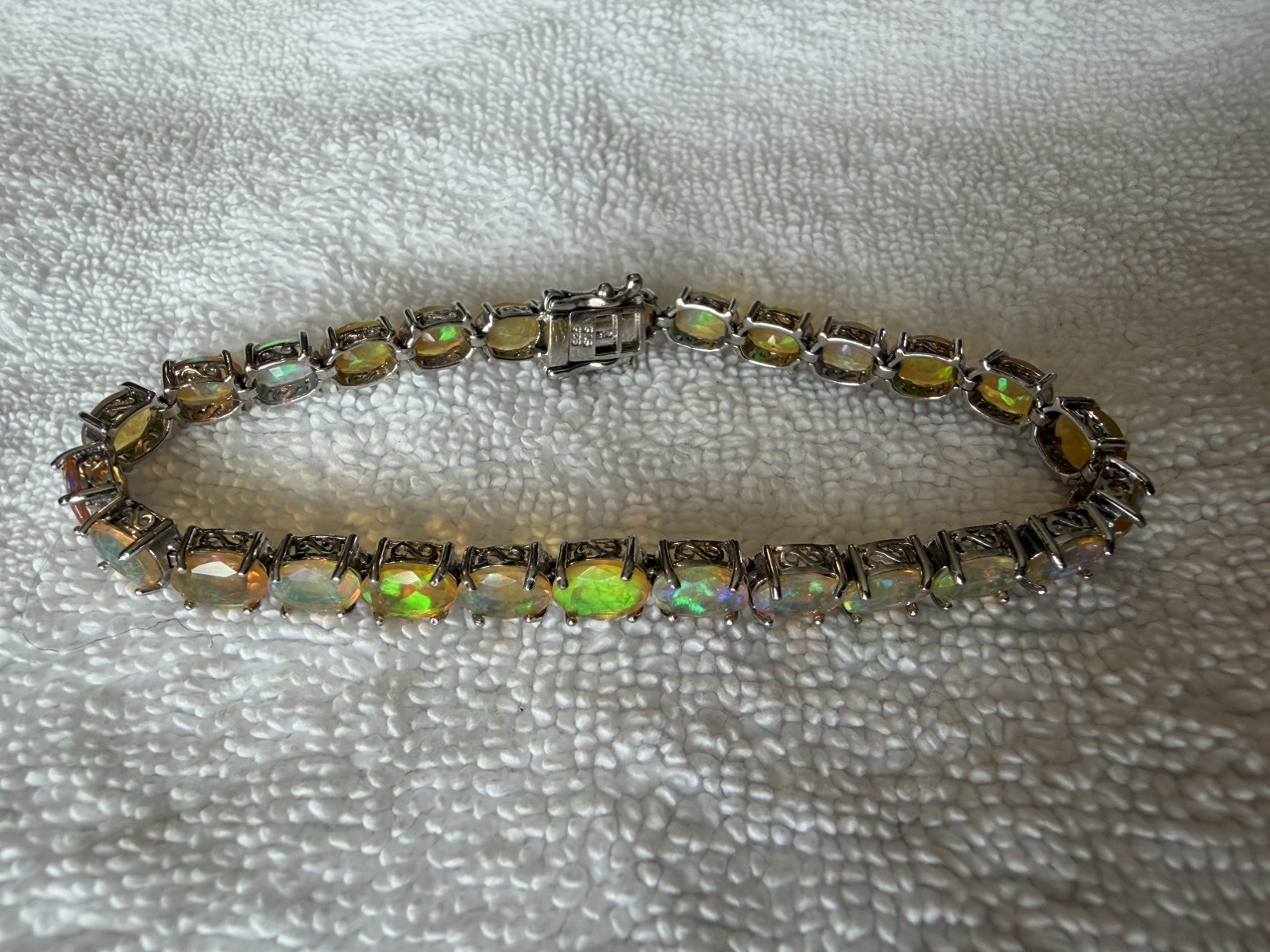 Natural Citrine Tennis Bracelet 925 Sterling Silver 9″
