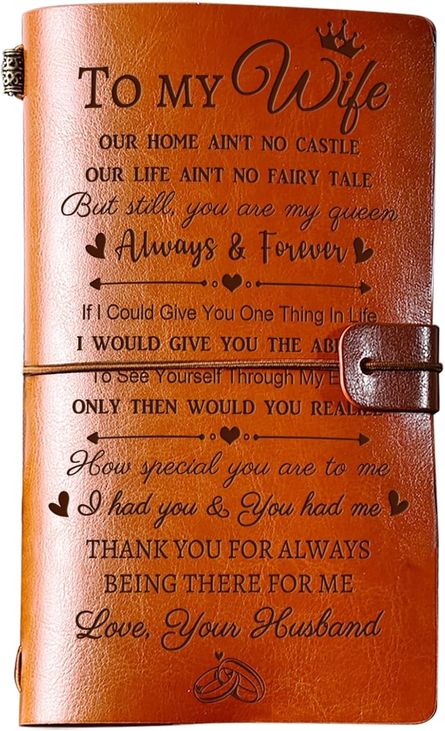 Gifts for Wife, Wife Gifts Leather Journal, Anniversary Birthday Mothers Day Chr