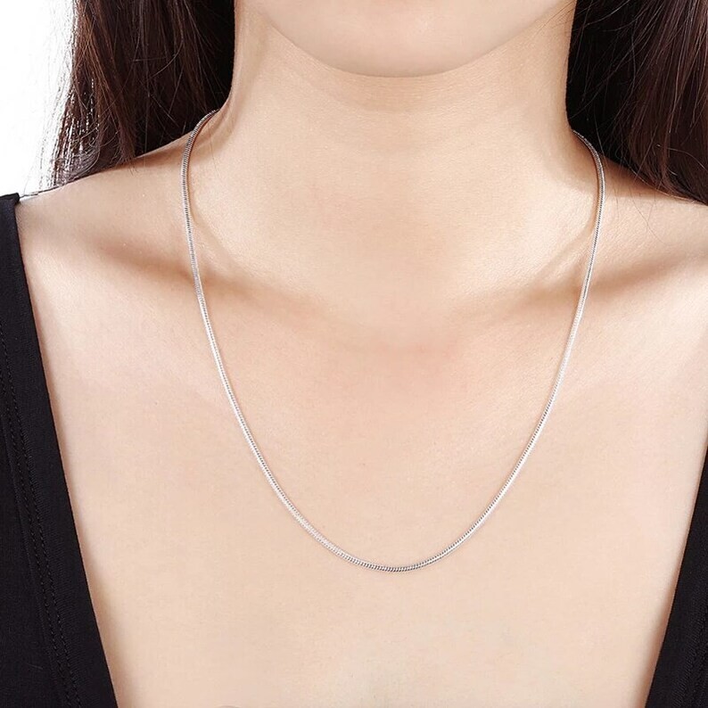 925 Sterling silver 1mm Snake Chain Lobster Lock Closure 18” long