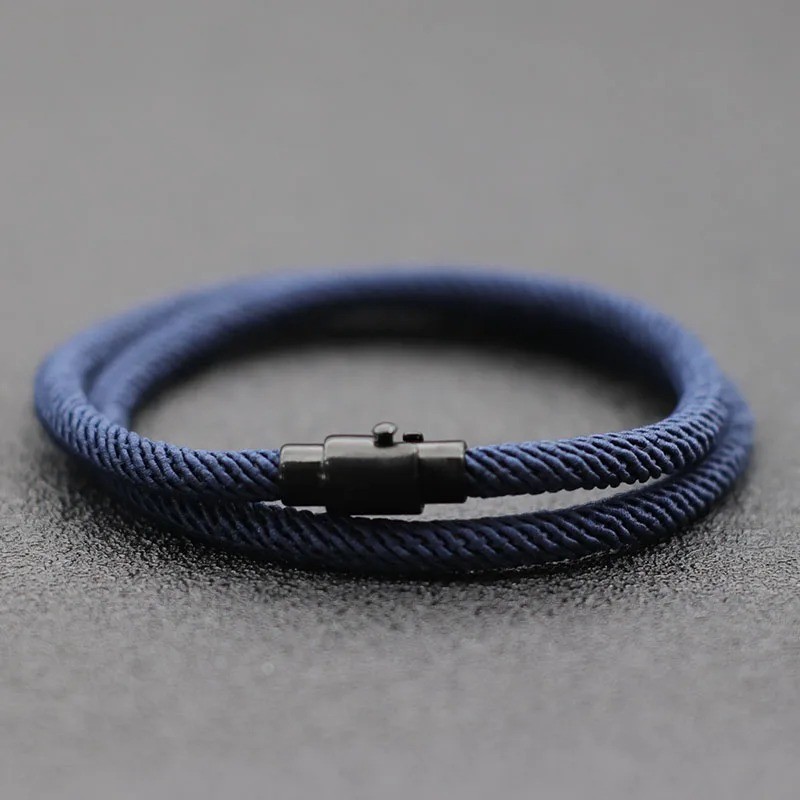 Simple Style Men’s Rope Bracelet Double Layer Thread Fabric Casual Accessory