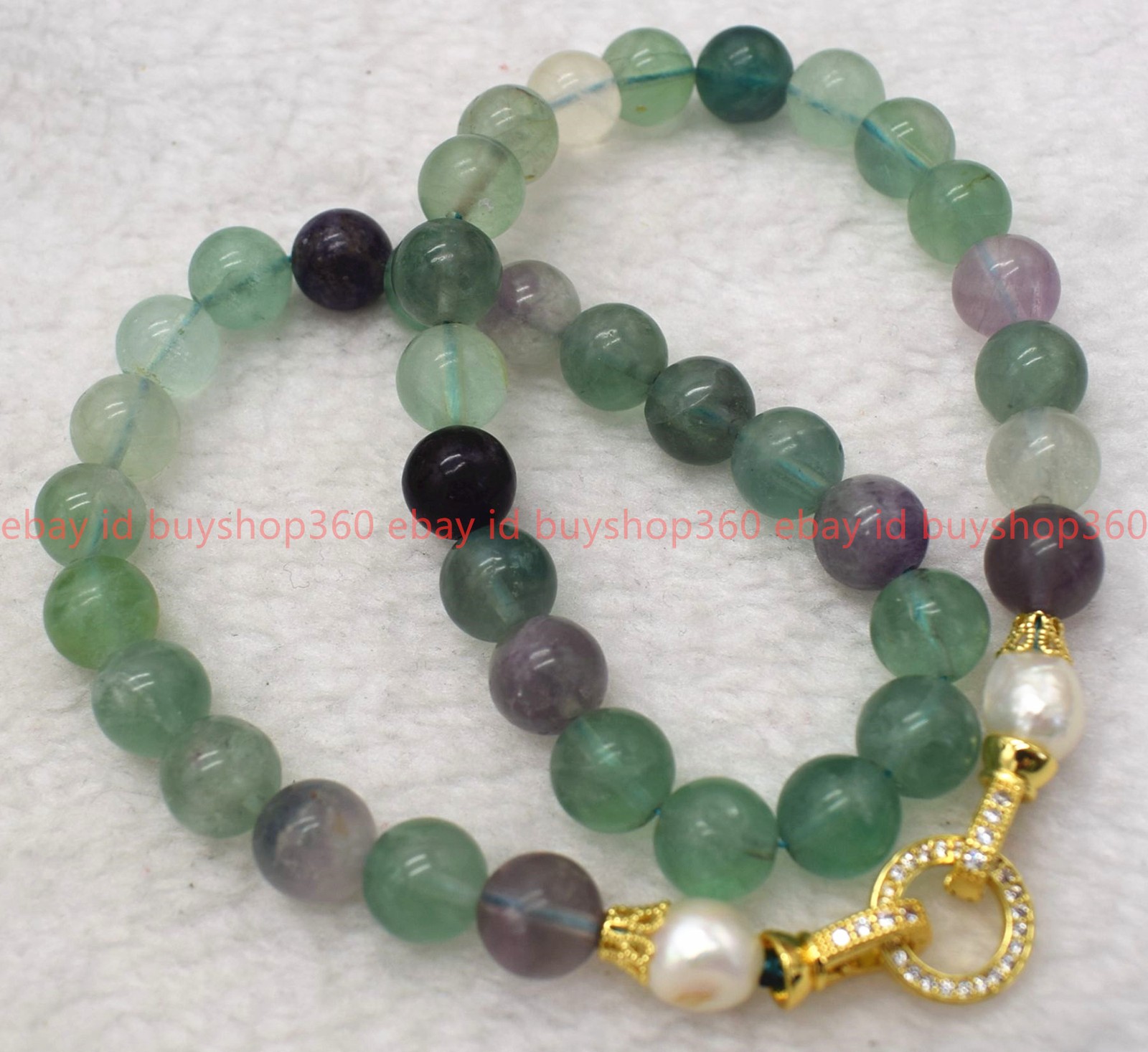 Natural 8/10mm Multicolor Fluorite Baroque Pearl Gemstone Beads Necklace 16-28in
