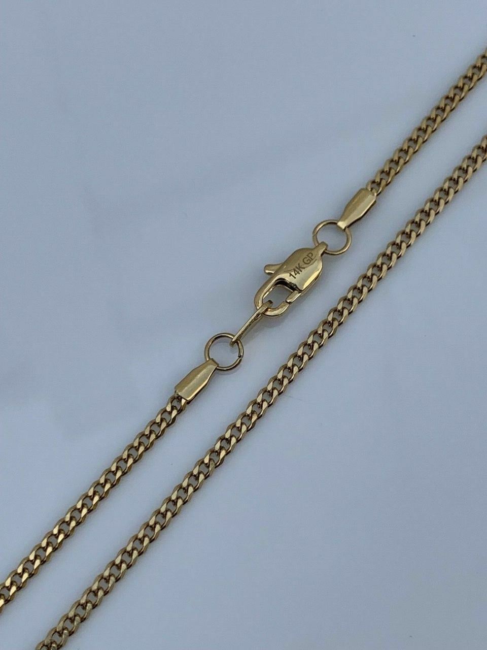Mens Gold Miami Cuban Link Chain 3mm 14k Gold Plated Stainless Steel 18-30″ Long