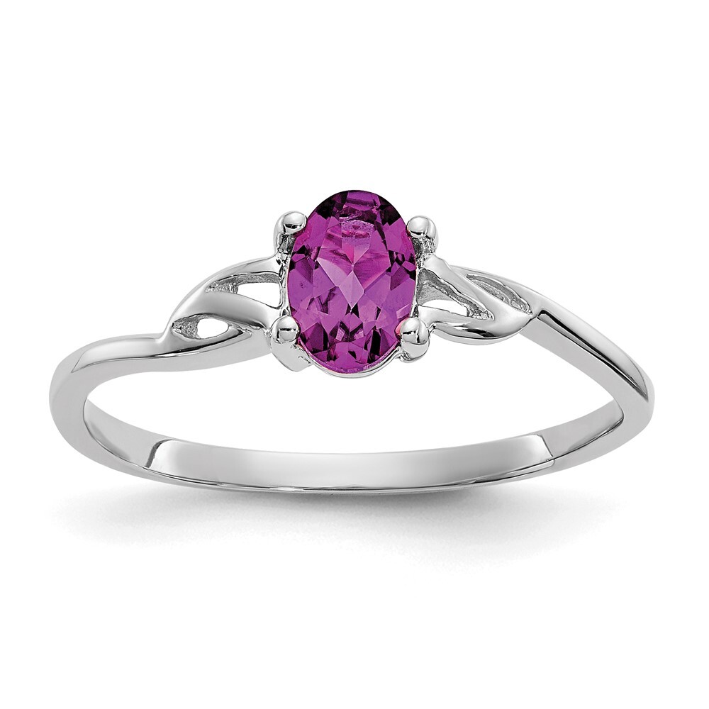 10k White Gold Garnet Engagement Ring Size 7
