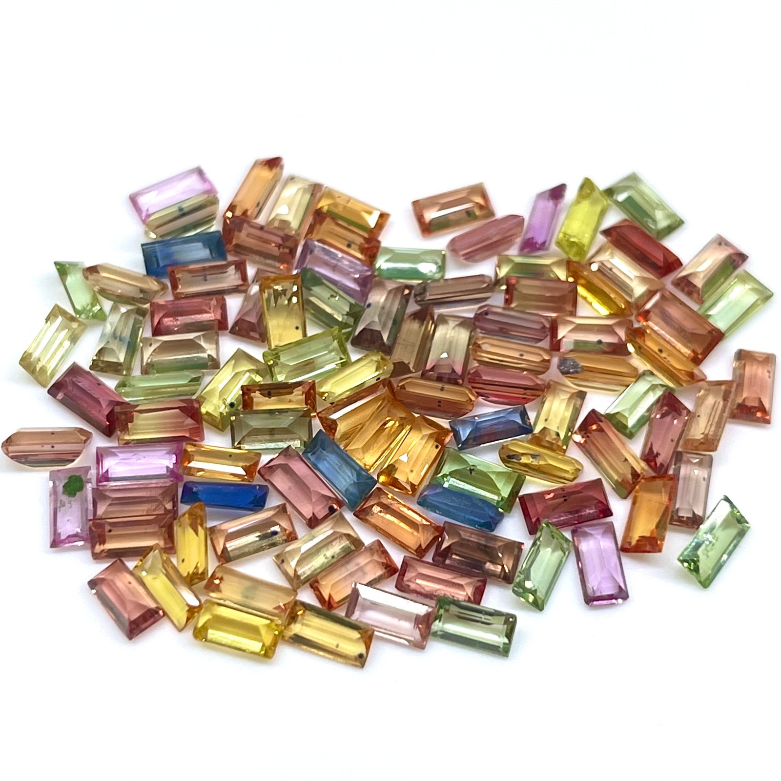 9 Pcs Natural Multi Sapphire 4x2mm Baguette Cut Dazzling Loose Gemstones Lot