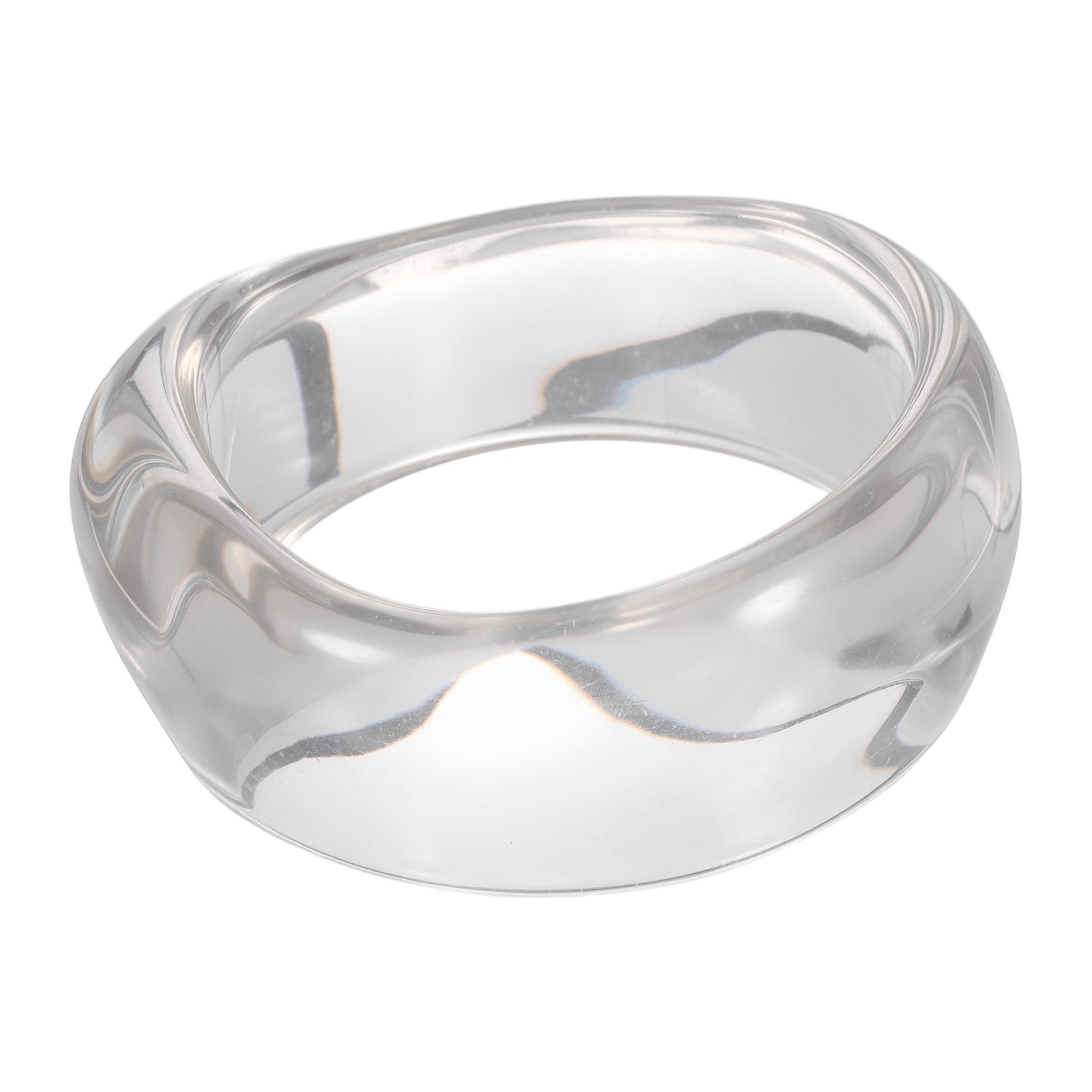 Acrylic Resin Bracelet Chunky Vintage Cuff Wide Geometric Bangles, Transparent