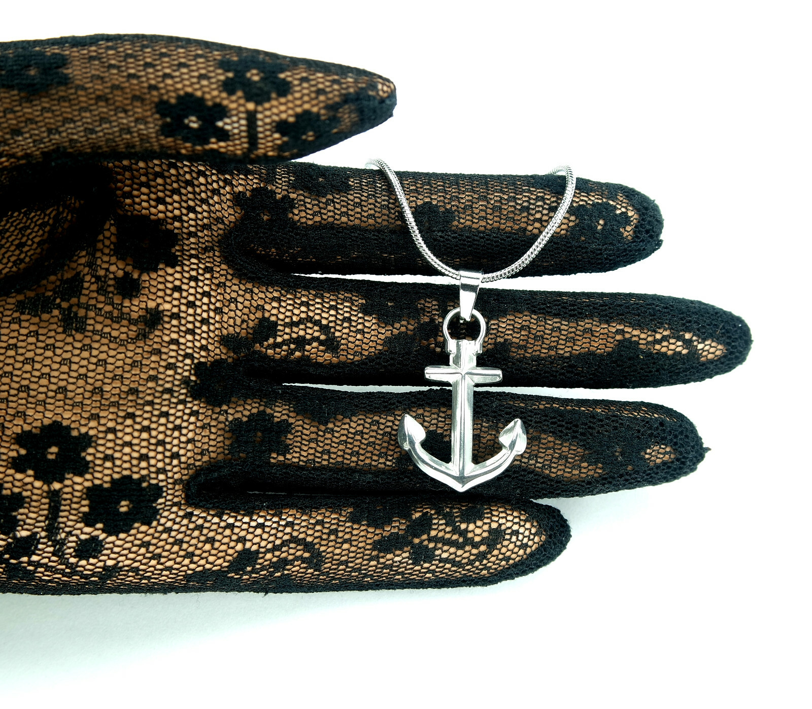 Anchor Necklace, Stainless Steel, Anchored Cross Mariners Cross Cross of Hope nb