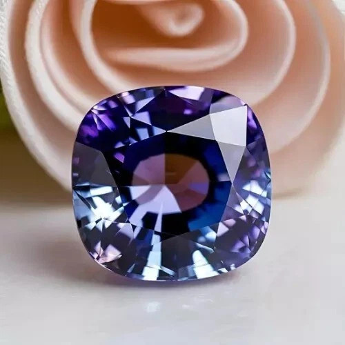 8 Ct+ Natural AAA+ CERTIFIED Alexandrite Color Change Cushion Cut Loose Gemstone