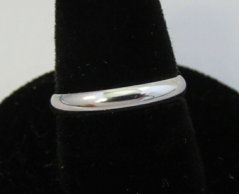 SIZE 9 14KT WHITE GOLD PLATED 3MM SMOOTH WEDDING BAND UNISEX RING-USA SELLER