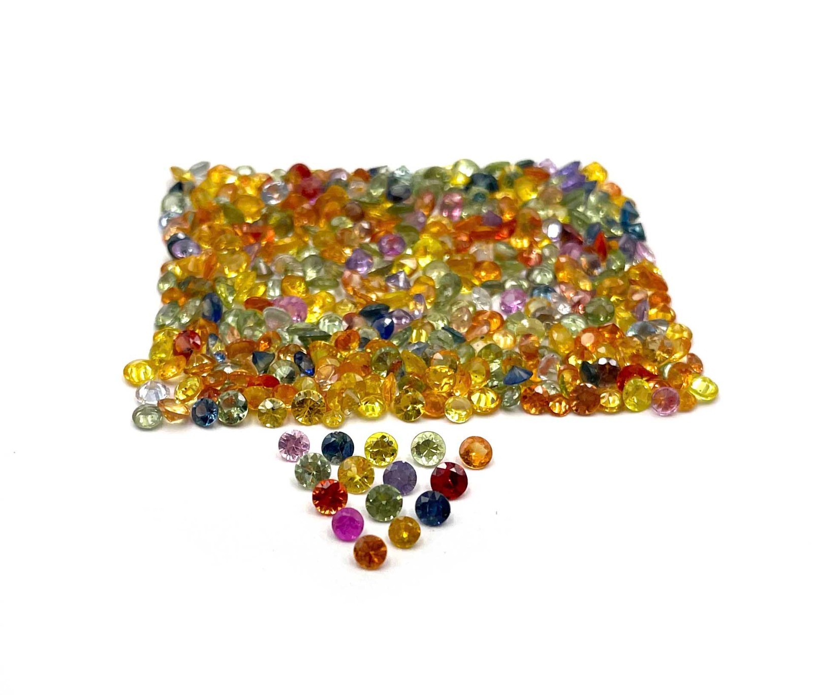 Natural Multi Sapphire Round Cut Loose Gemstone Lot 20 Pcs 2.50-3 MM 2 CT