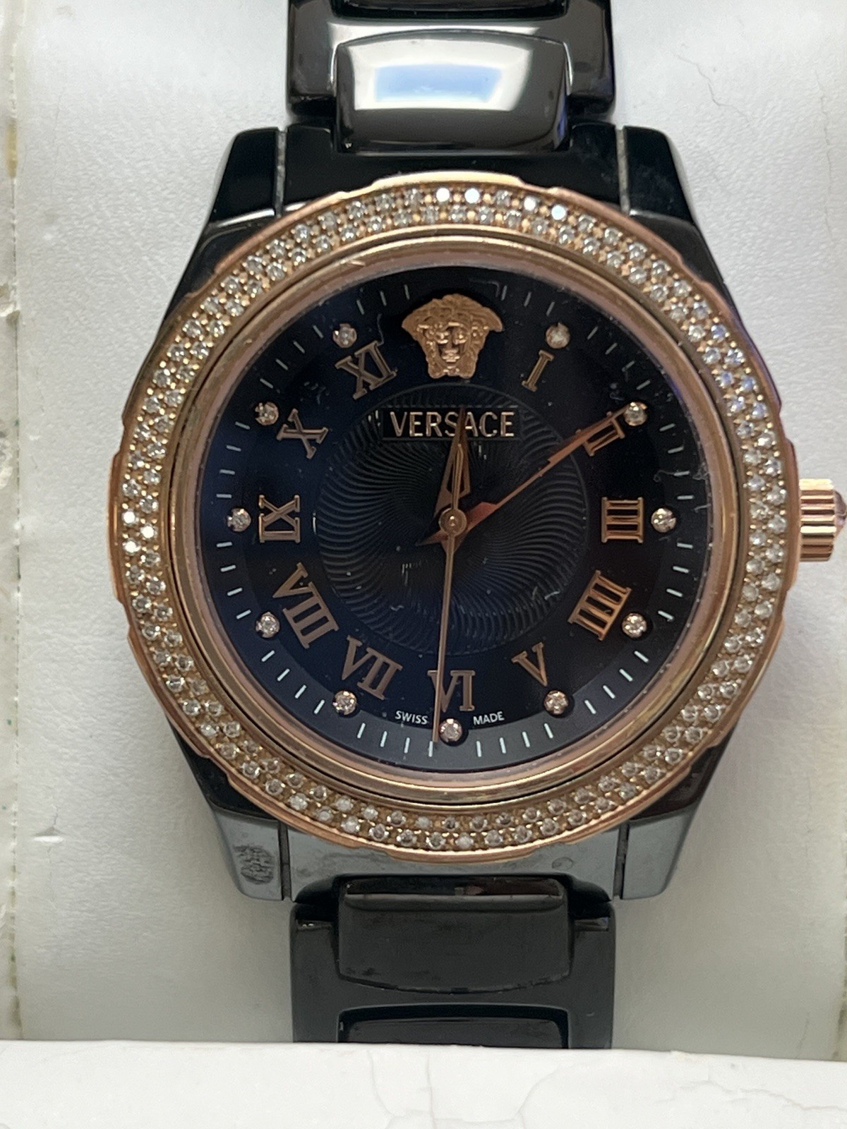 Versace Medusa Ceramic Diamond Automatic Watch 01AC9