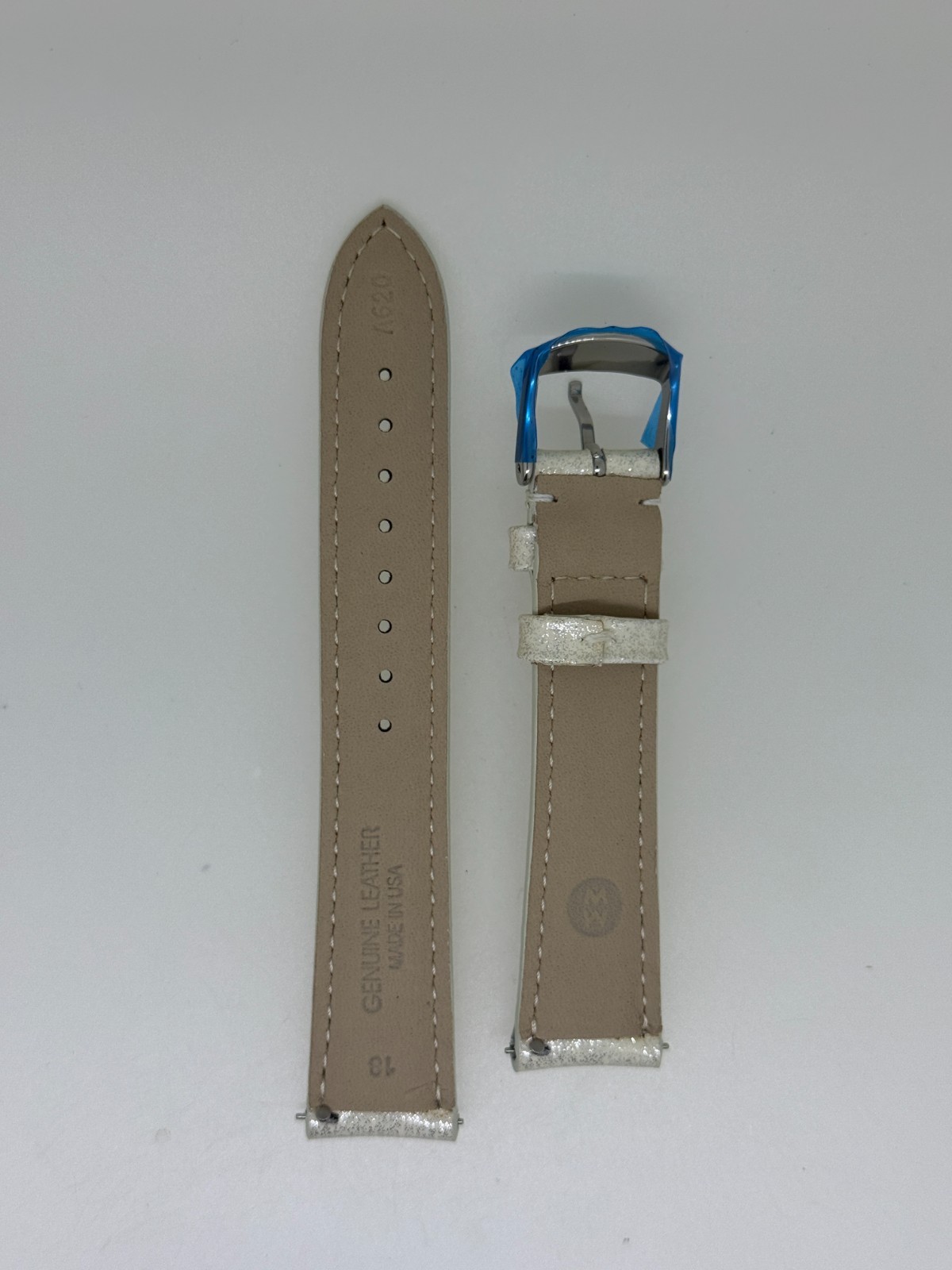 michele off white leather watch band strap 18MM