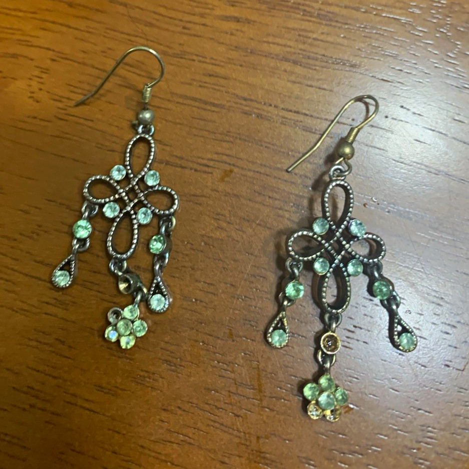 Silver Tone Metal Chandelier Dangle/Drop Earrings Hook Closure for Lobe