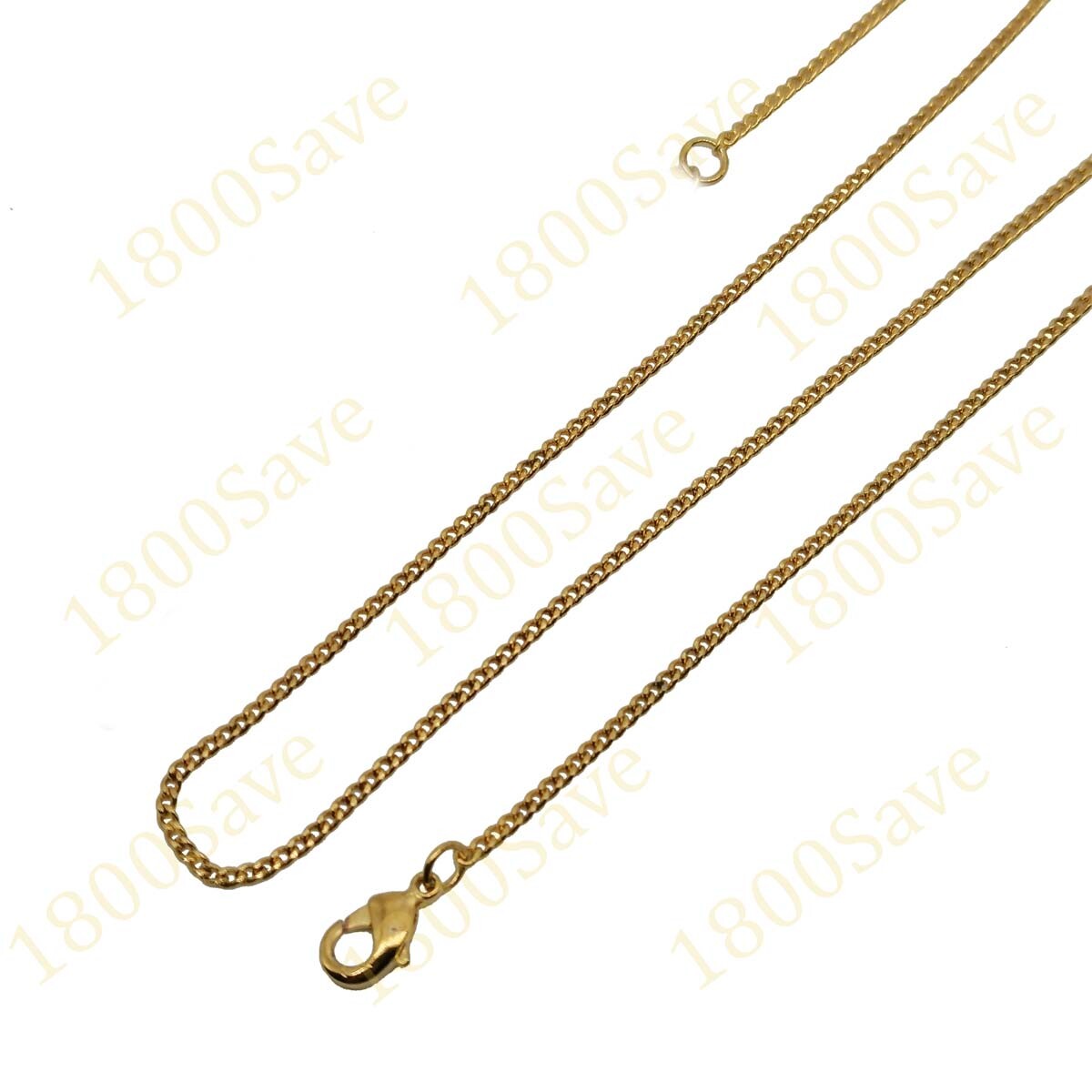 18K Yellow Gold Filled 1mm Thin 16″ 18″ 20″ 22″ 24″ Cable Chain Necklace A146G