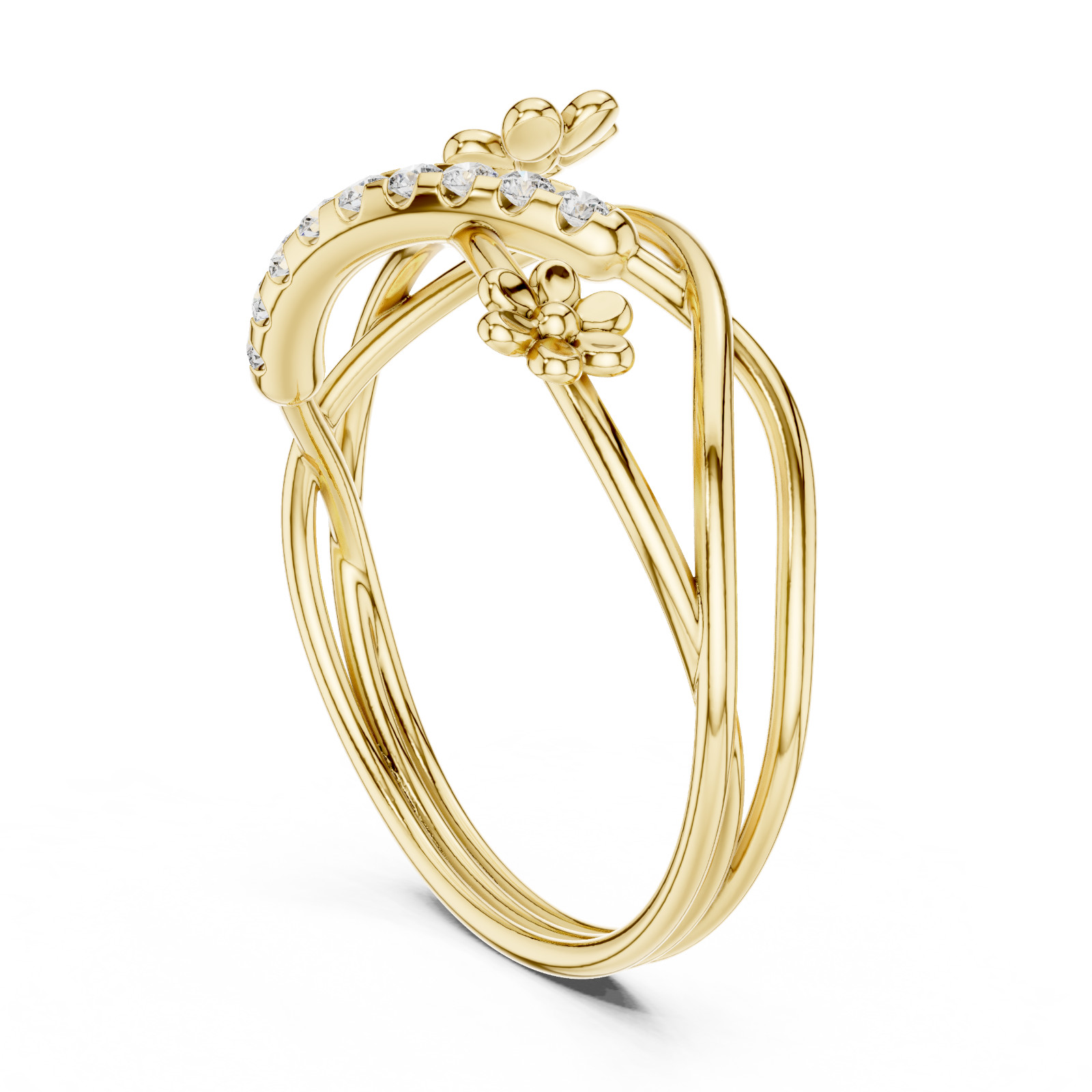 Certified VVS1 D Natural Diamond Ring Promise Wedding For Women 14K Gold Over