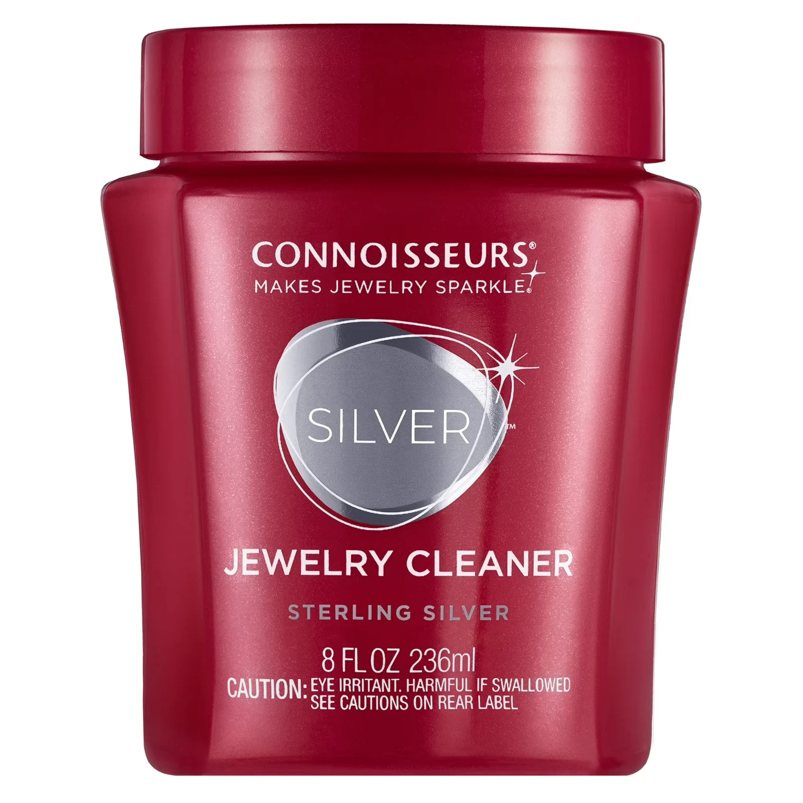 Connoisseurs Silver Jewelry Cleaner Liquid Deep Clean Shine, 8 oz Red Bottle