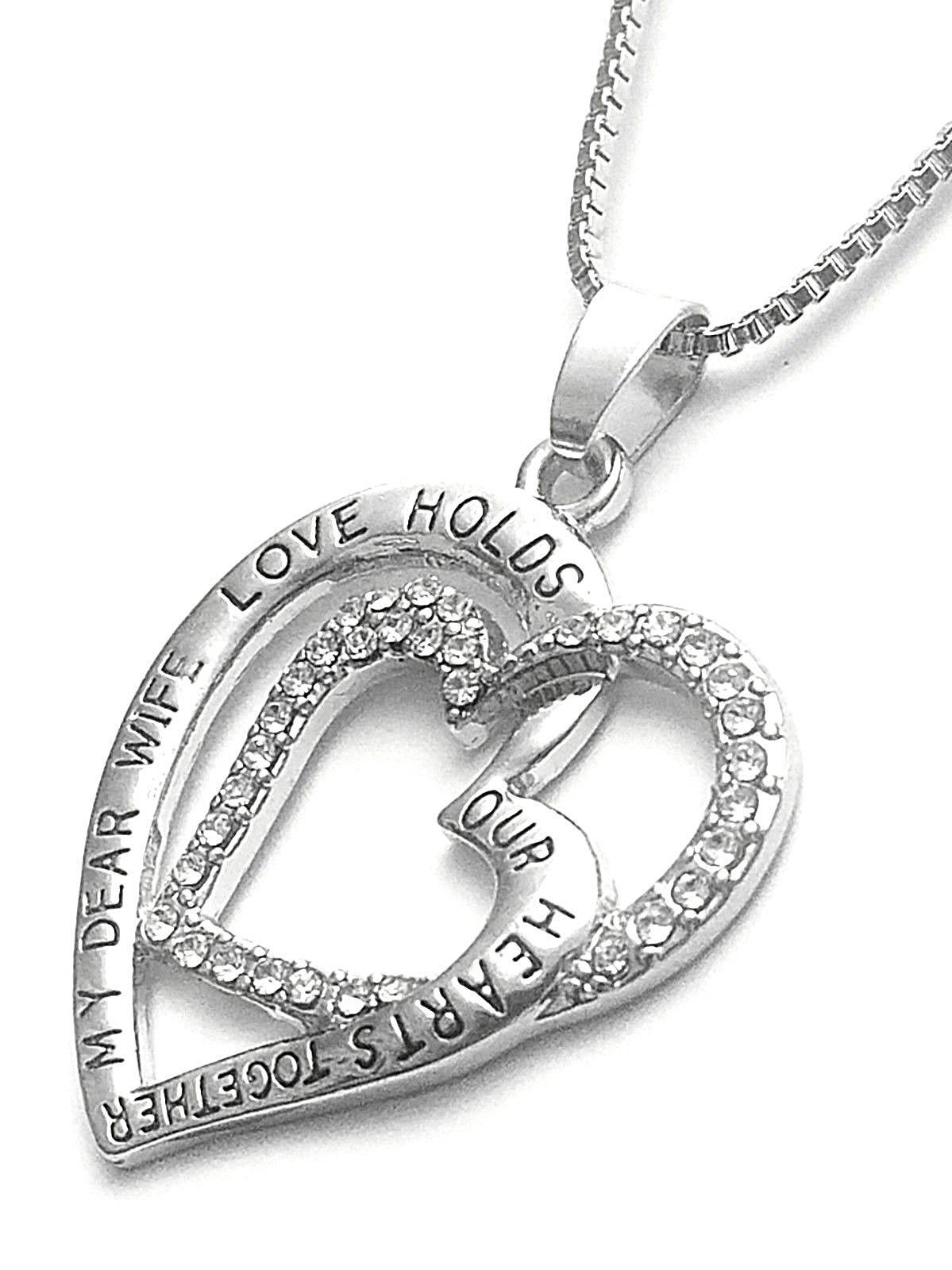 Wife Necklace For Mother’s Day Anniversary Birthday Engraved Jewelry