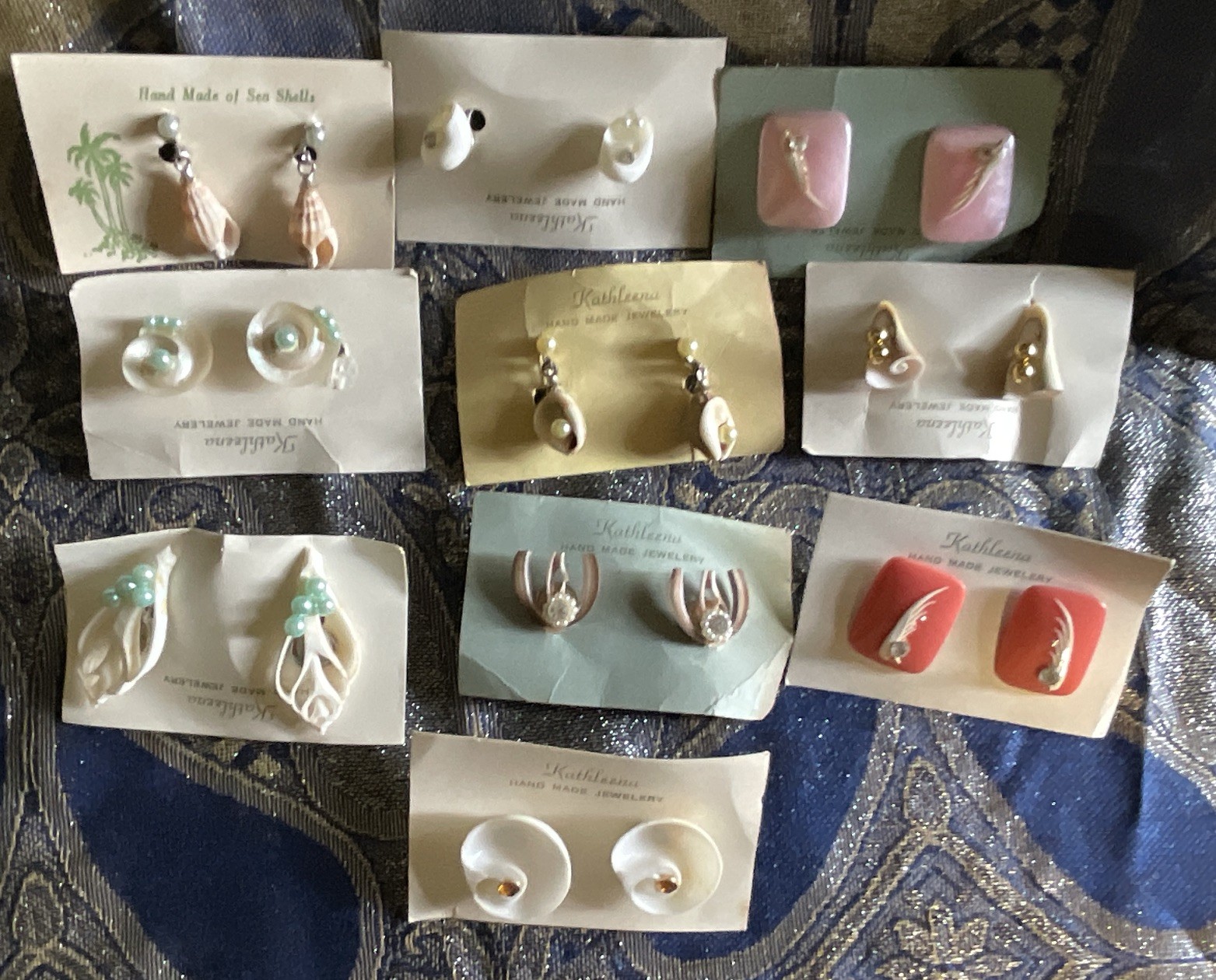 Kathleen Women’s seashell Lot Earrings 10 Pairs Multicolor Mixed Material Pearl