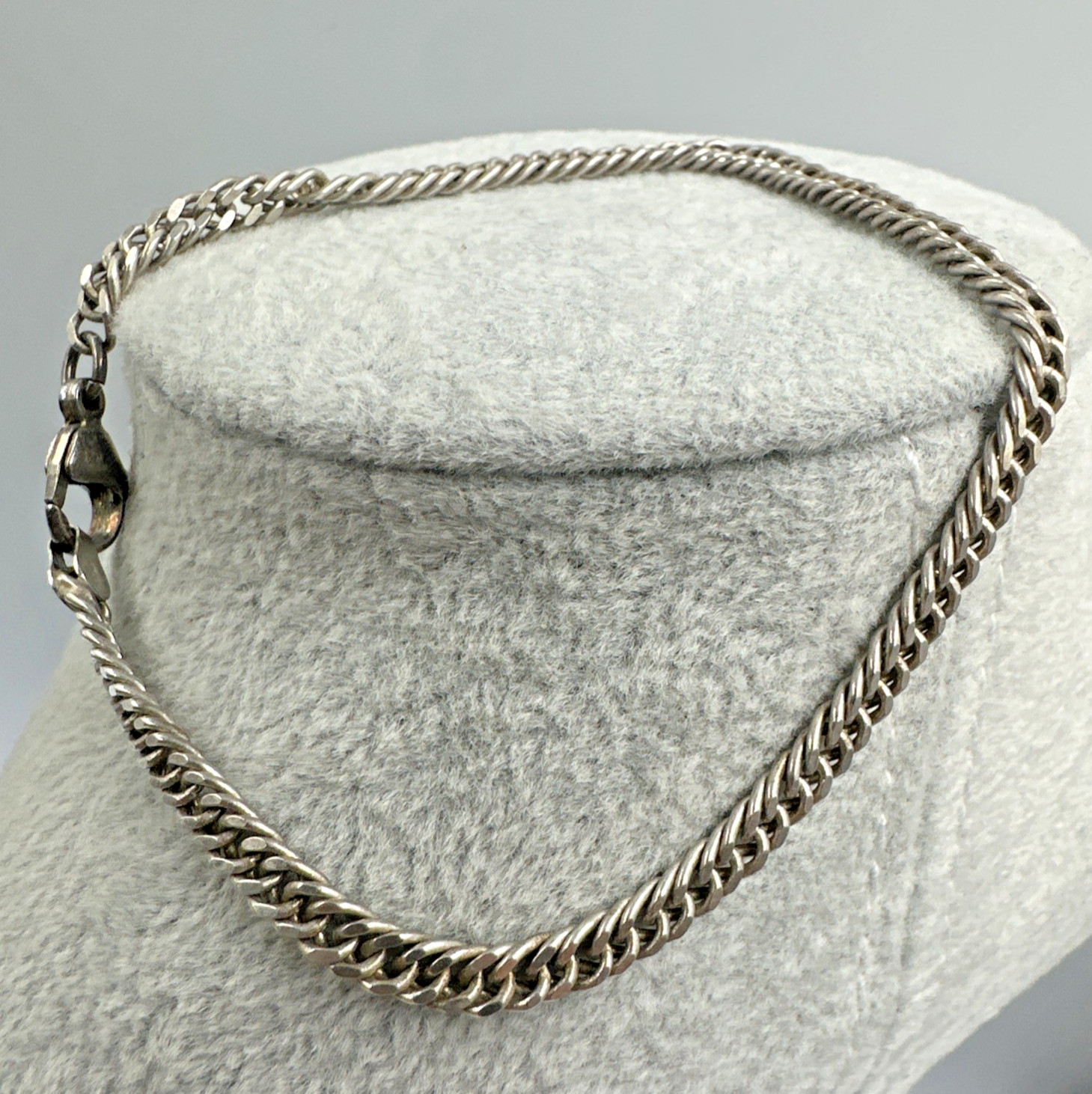 Vintage Italy Sterling Silver Unisex Bracelet Cuban Link 4mm, 8.5” 7.9 Grams