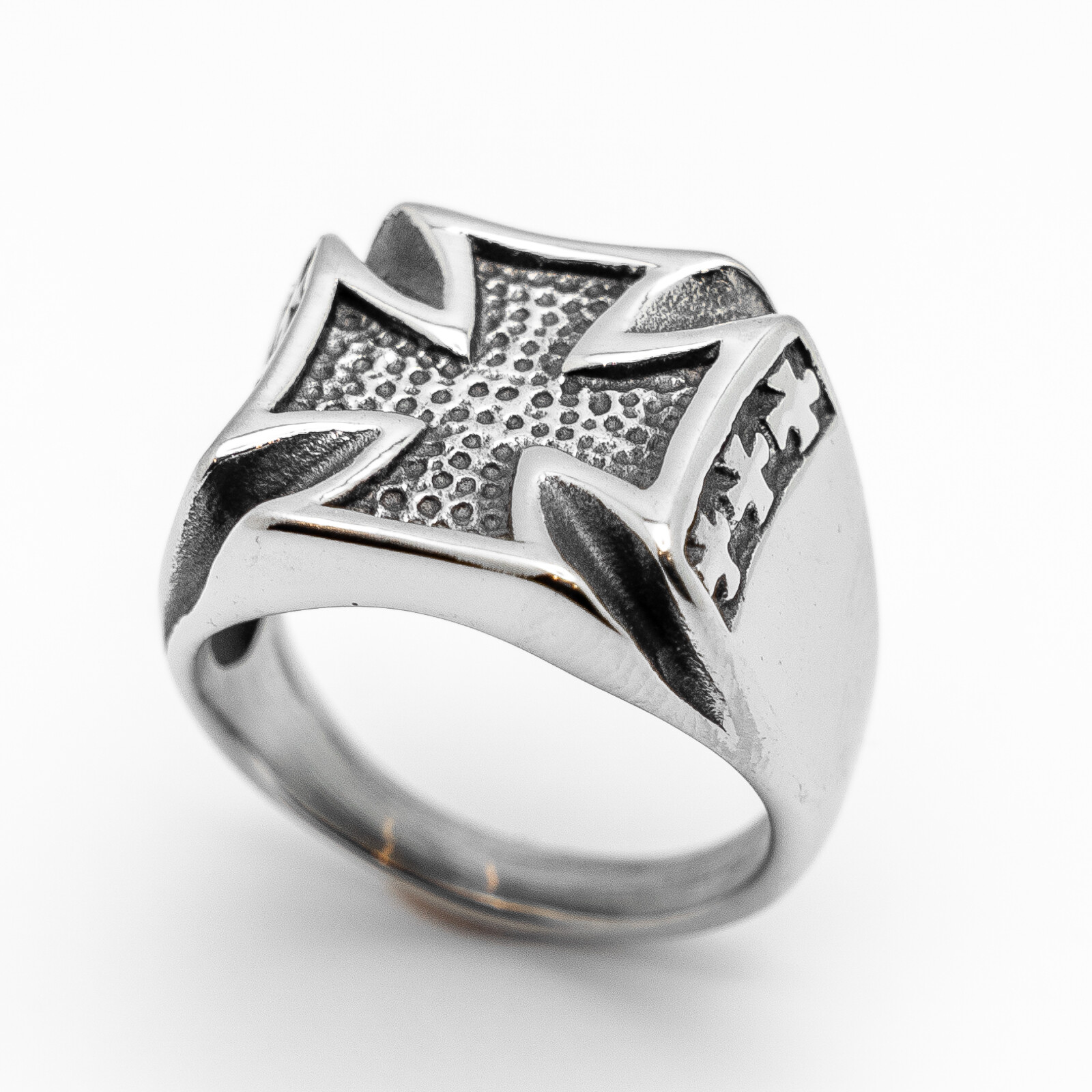 Heavy Stainless Steel Iron Cross Biker Ring 69