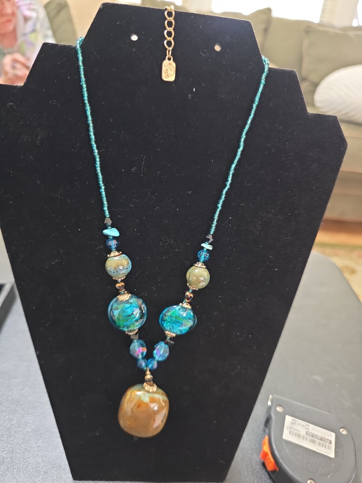 Vintage 1990 You And I Artisan Beaded Staten Necklace BEAUTIFUL!!