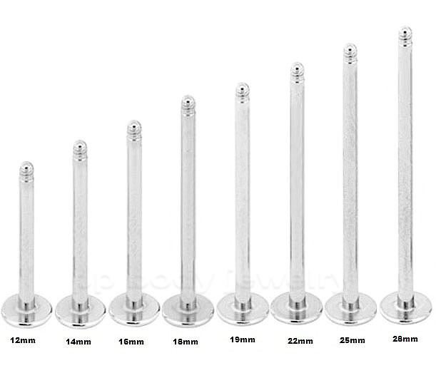 16G 14G 316L Surgical Steel EXTRA LONG SIZES Labret Cheek Piercing Post