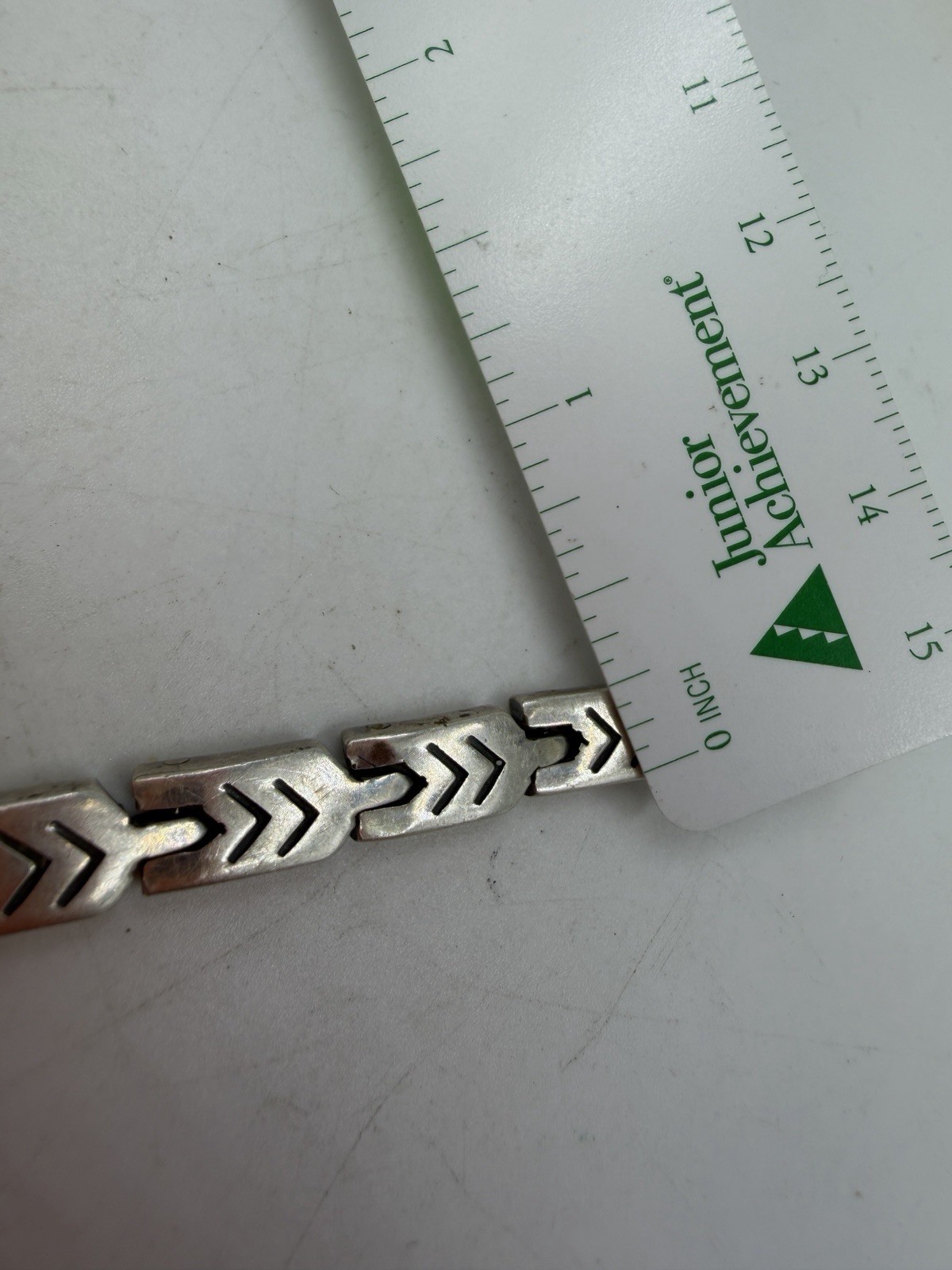Vintage Bracelet Sterling Silver Mexico 7 Inches Chain Link Arrows 36 gram