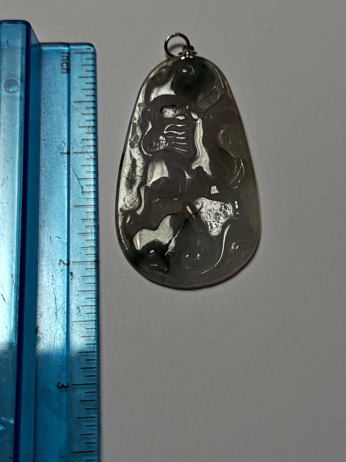 Silver Engraved Teardrop Charm Pendant, Metal, Animals & Insects Theme