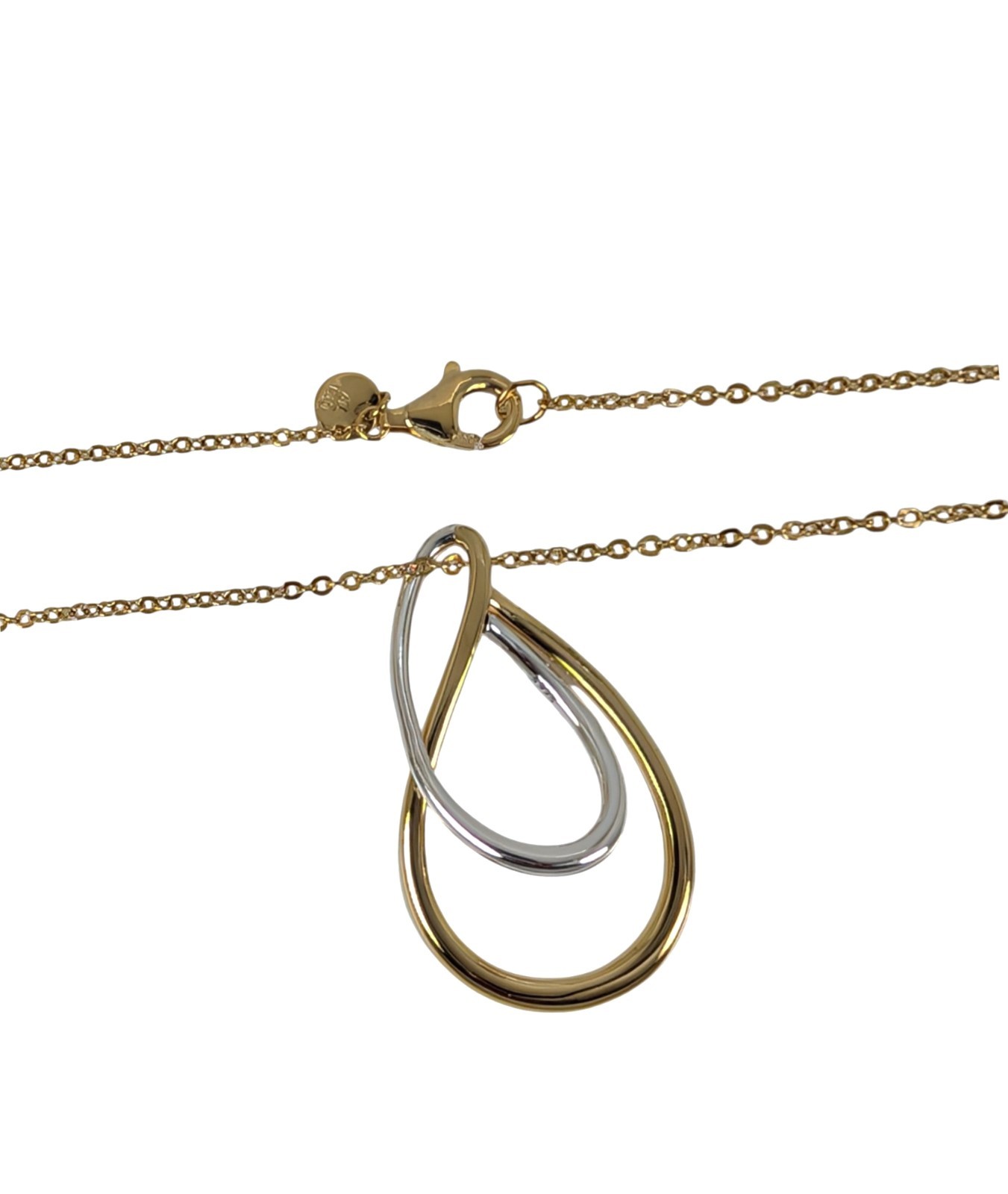 NEW 100% Authentic PANDORA Two Tone Double Pendant Gold Chain Necklace 364668C00