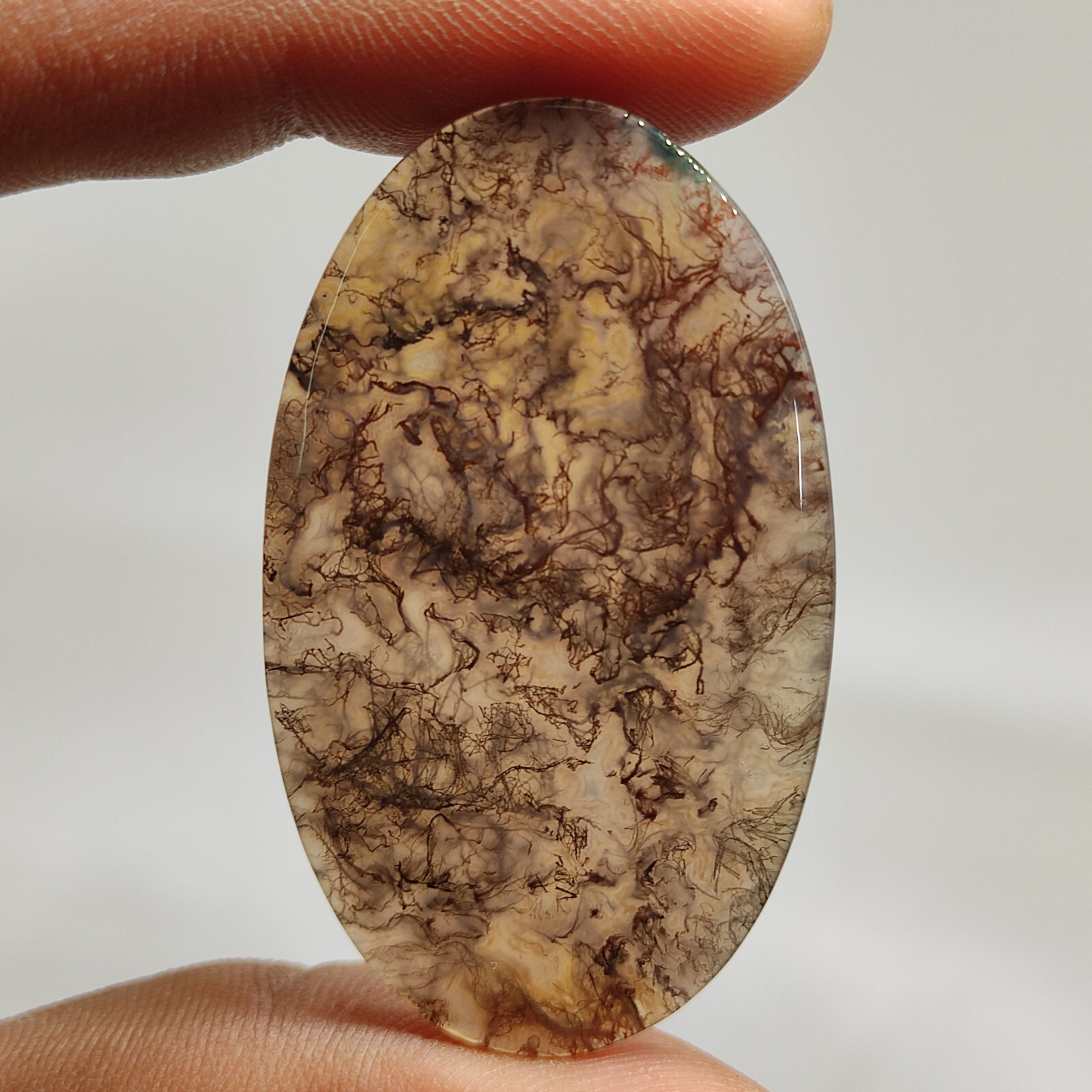 100% Natural red moss agate flatback cabochon moss agate translucent stone G5932