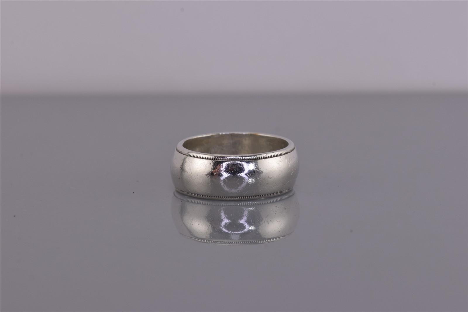 Sterling Silver 7mm Grooved Border Polished Smooth Band Ring 925 Sz: 5