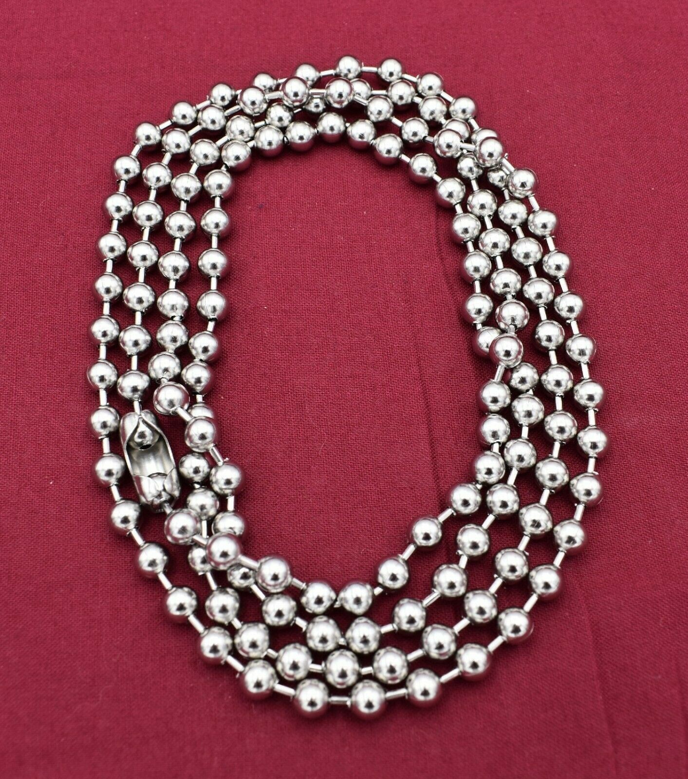 6MM 16″ TO 108 ” STAINLESS STEEL SILVER BALL CHAIN WITH A MILITARY CLASP
