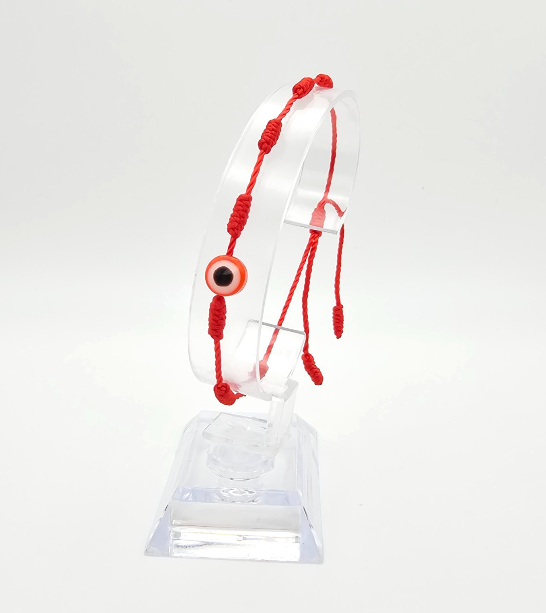 Bracelet Evil Eye 7 Knots -Pulsera ojo turco Rojo ajustable Good Luck Protection