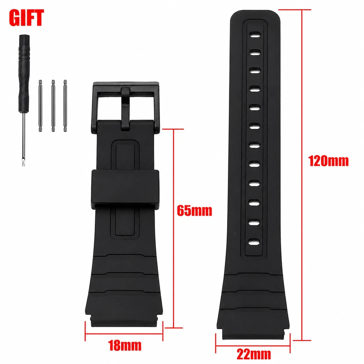 CASIO Watch Band F-91W,F-28W,F-91WG,F-93W,F-94WA,F-105W,F-106W,FLB-91W