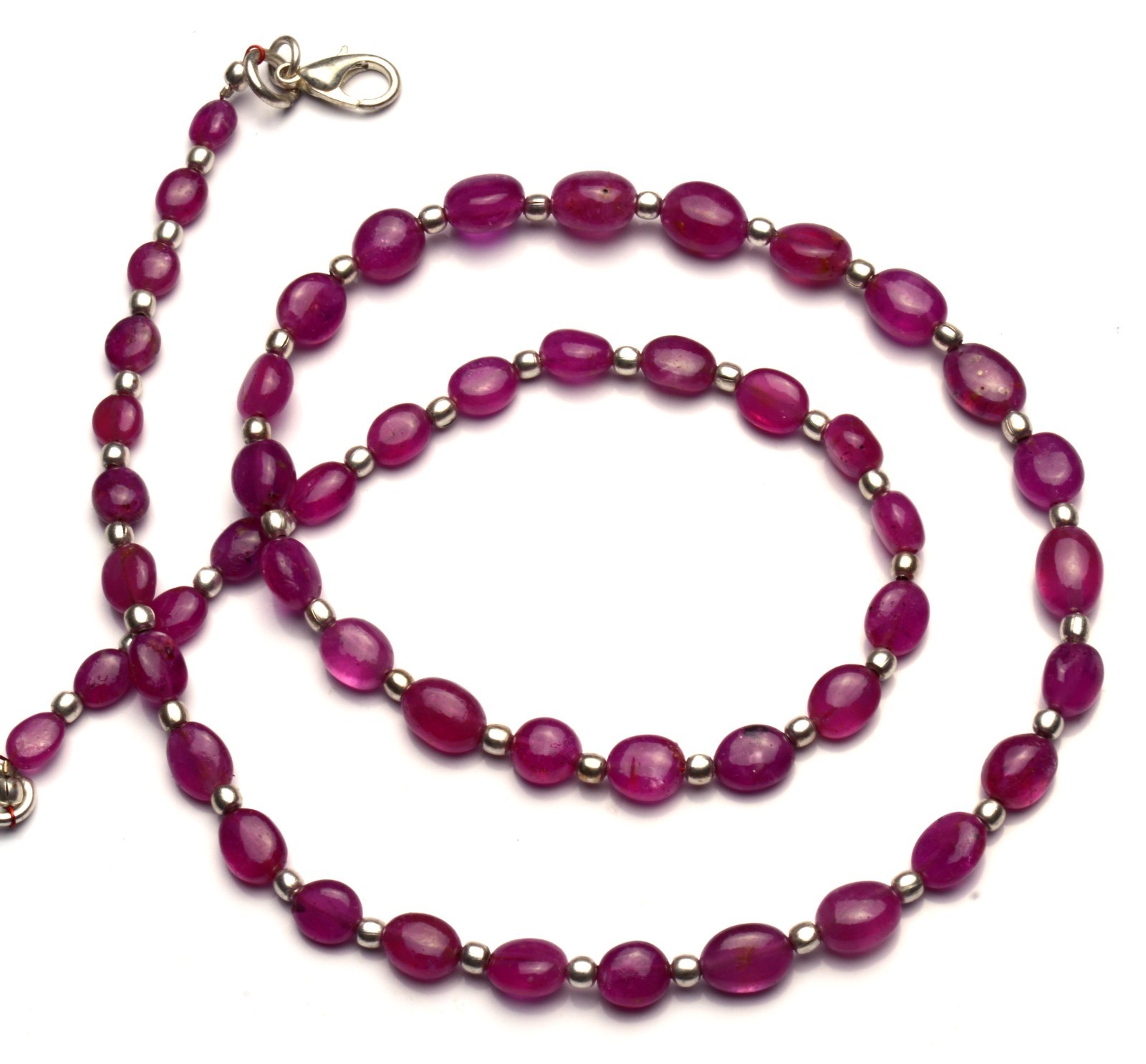 Super Fine Quality Natural Gem Pink Sapphire Hand Polished Nuggets Necklace 19″