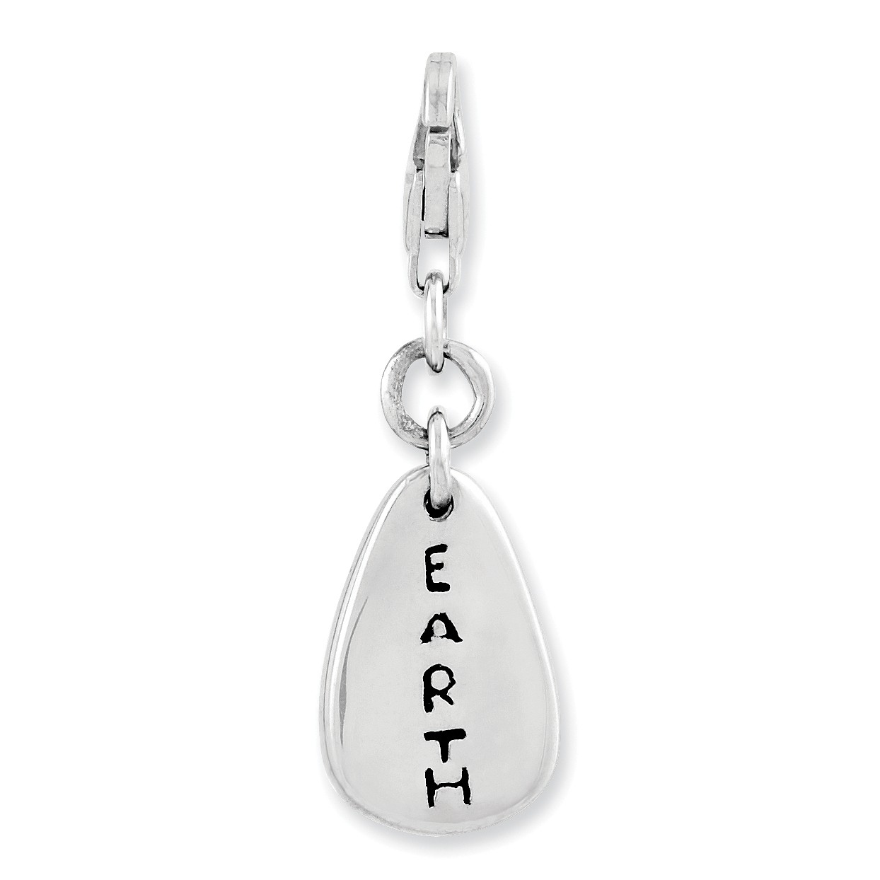 Amore La Vita Silver Polished Earth Symbol Charm with Fancy Lobster Clasp QCC98
