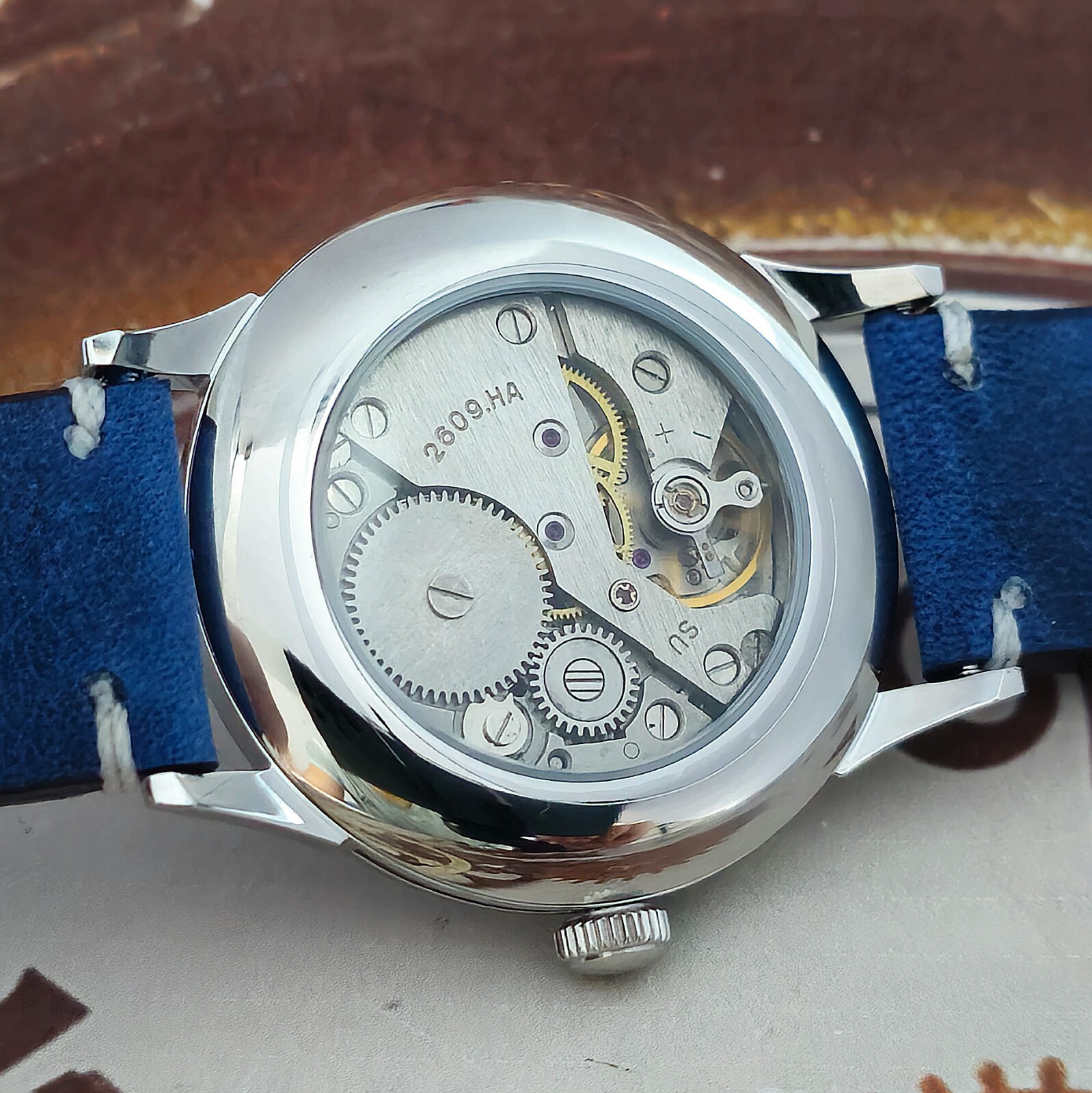 Vintage Watch USSR RAKETA Big Zero Blue Dial Wristwatch Mechanism 2609.HA 19J