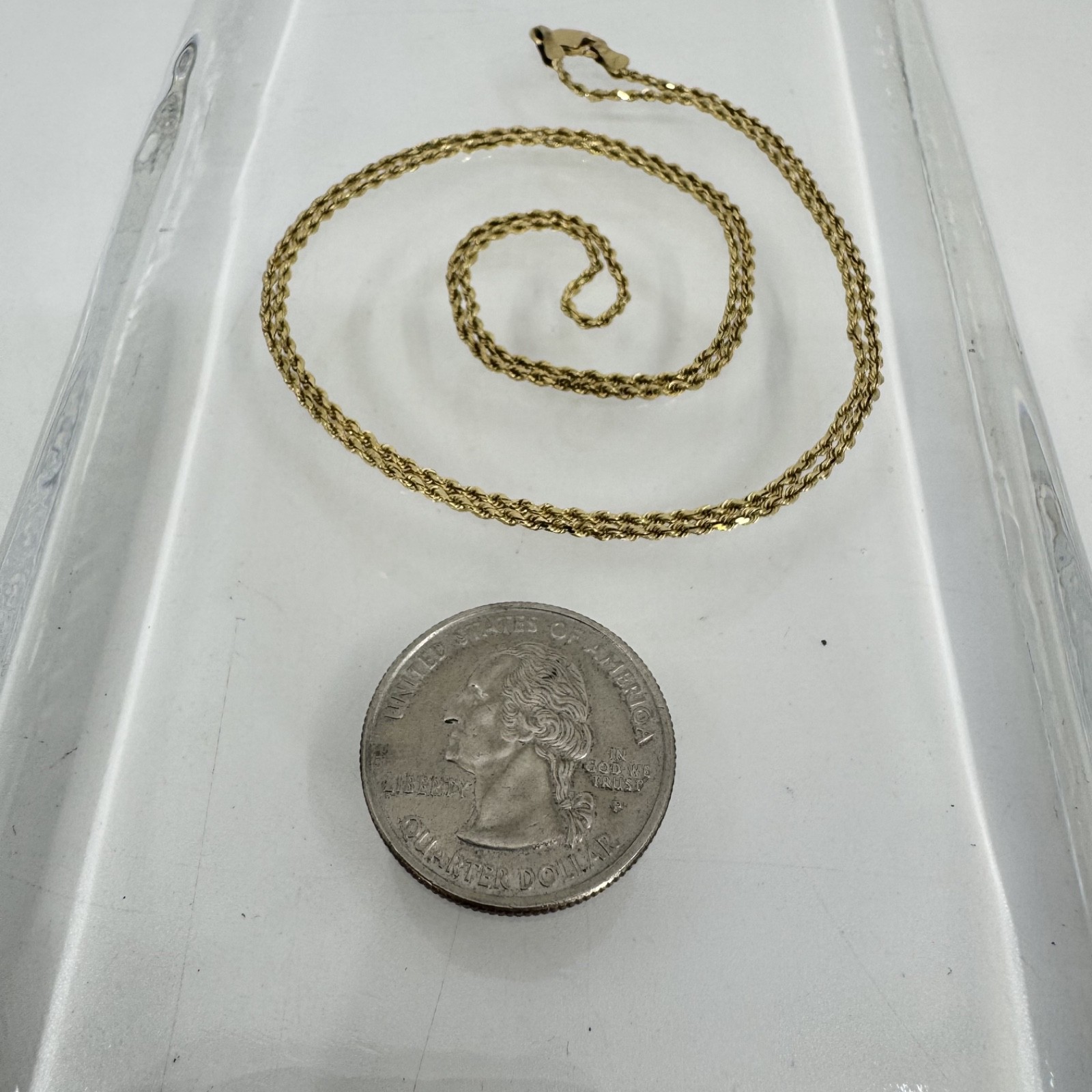 14K Solid Yellow Gold Rope Chain Necklace 1.3mm thick 24” – 5g