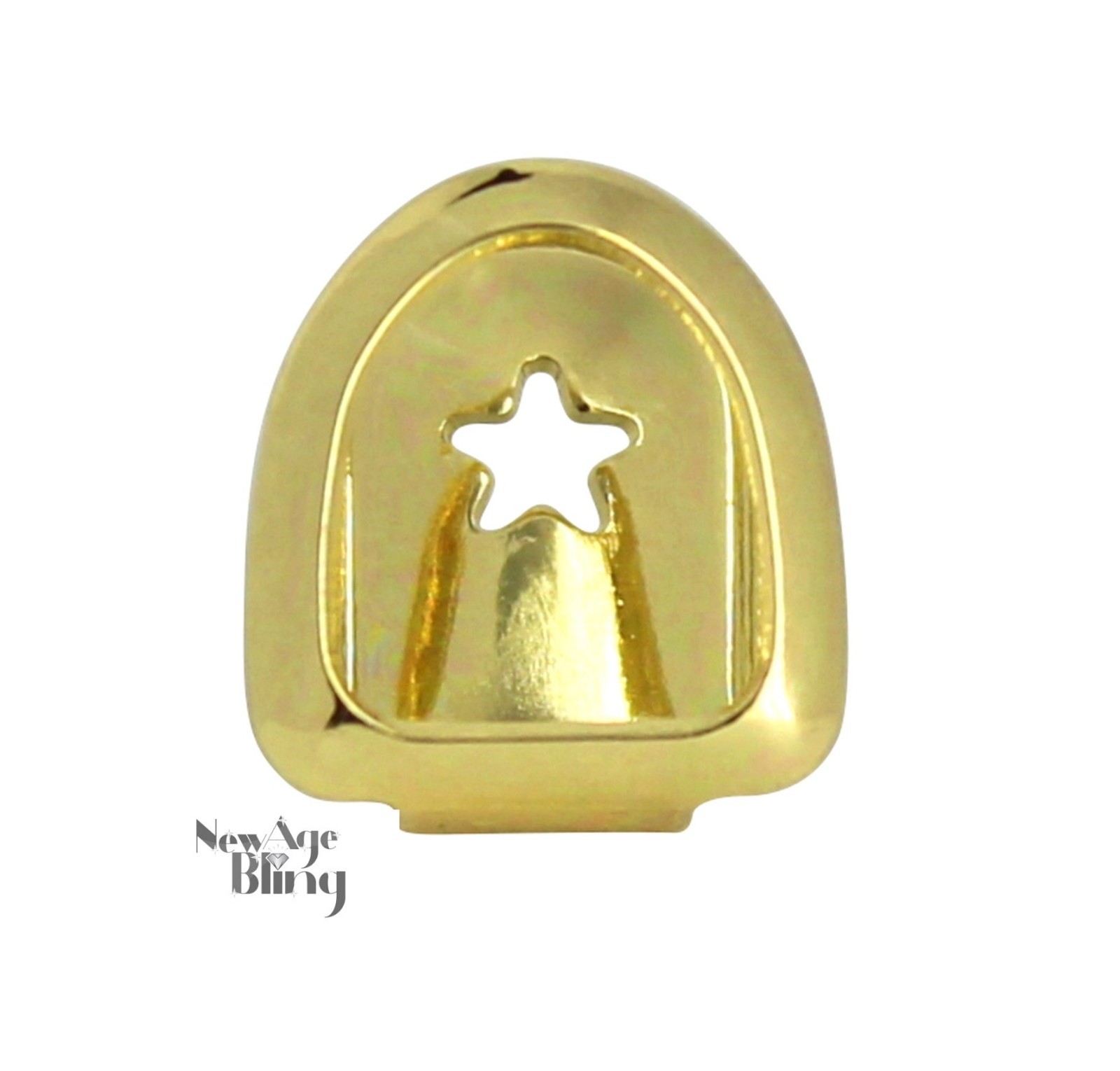 Open Face Grill Single Tooth Cap Custom Fit 14k Gold Plated Grillz w/Mold