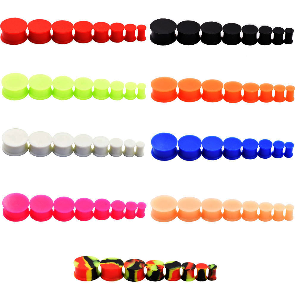 2PCS Solid Silicone Ear Plugs Double Flared Saddle Ear Gauges-Soft Ear plugs