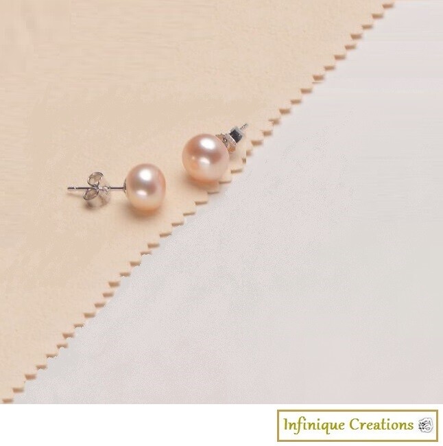 14K White Gold Plated Sterling Silver Genuine Cultured Freshwater Pearl AAA