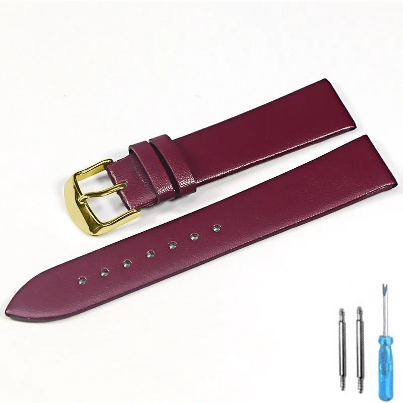 12–22mm Watchband Bracelet Soft Smooth Band Genuine Leather Watch Strap