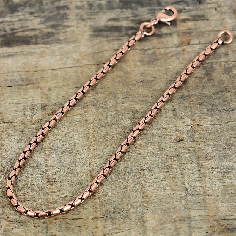 Pure Copper Snake Chain Bracelet Copper Arthritis Pain Relief Biker Bracelet