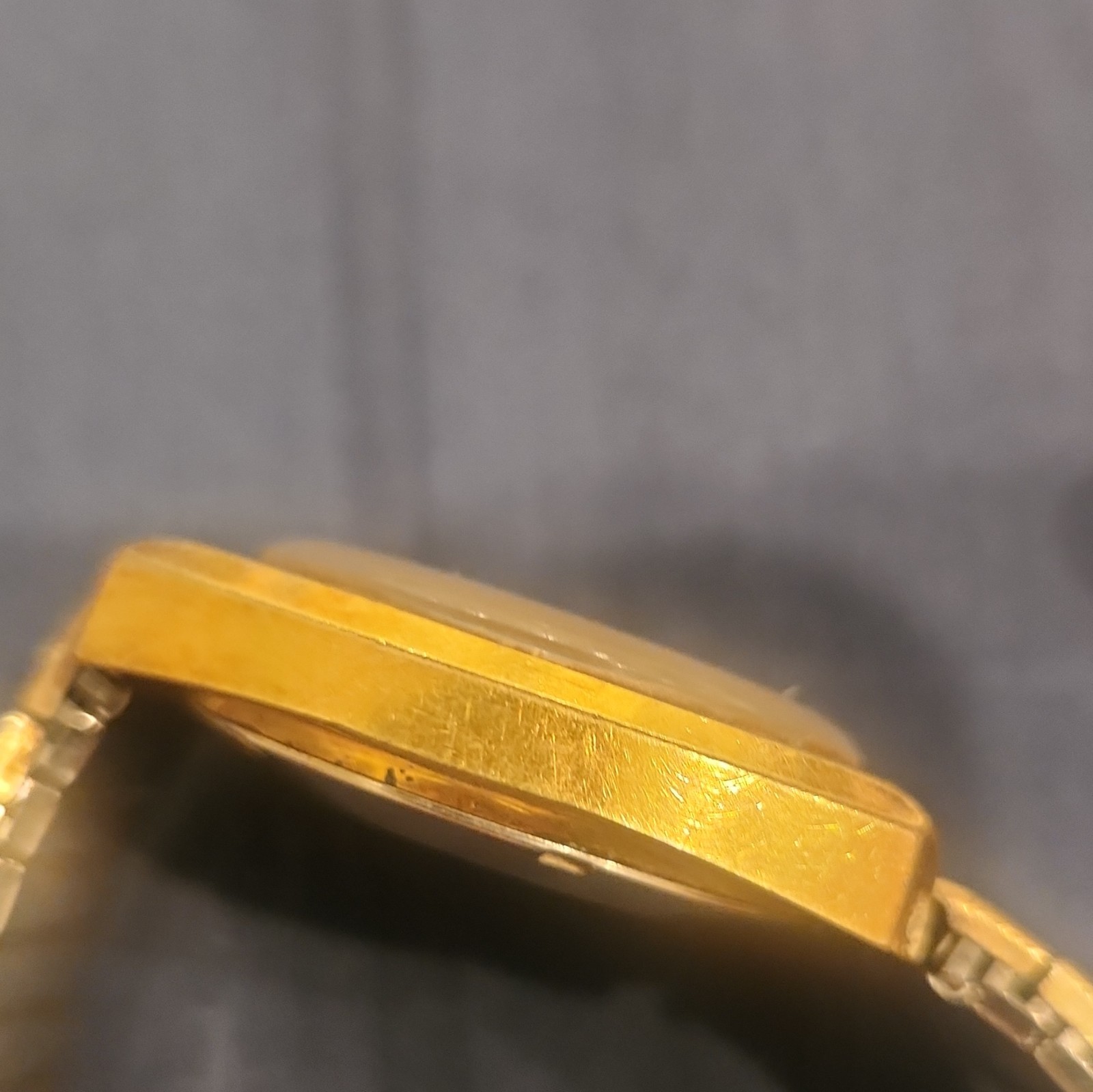 Caravelle Set-O-Matic Men’s Automatic Day/Date Gold Tone Brown Leather Watch