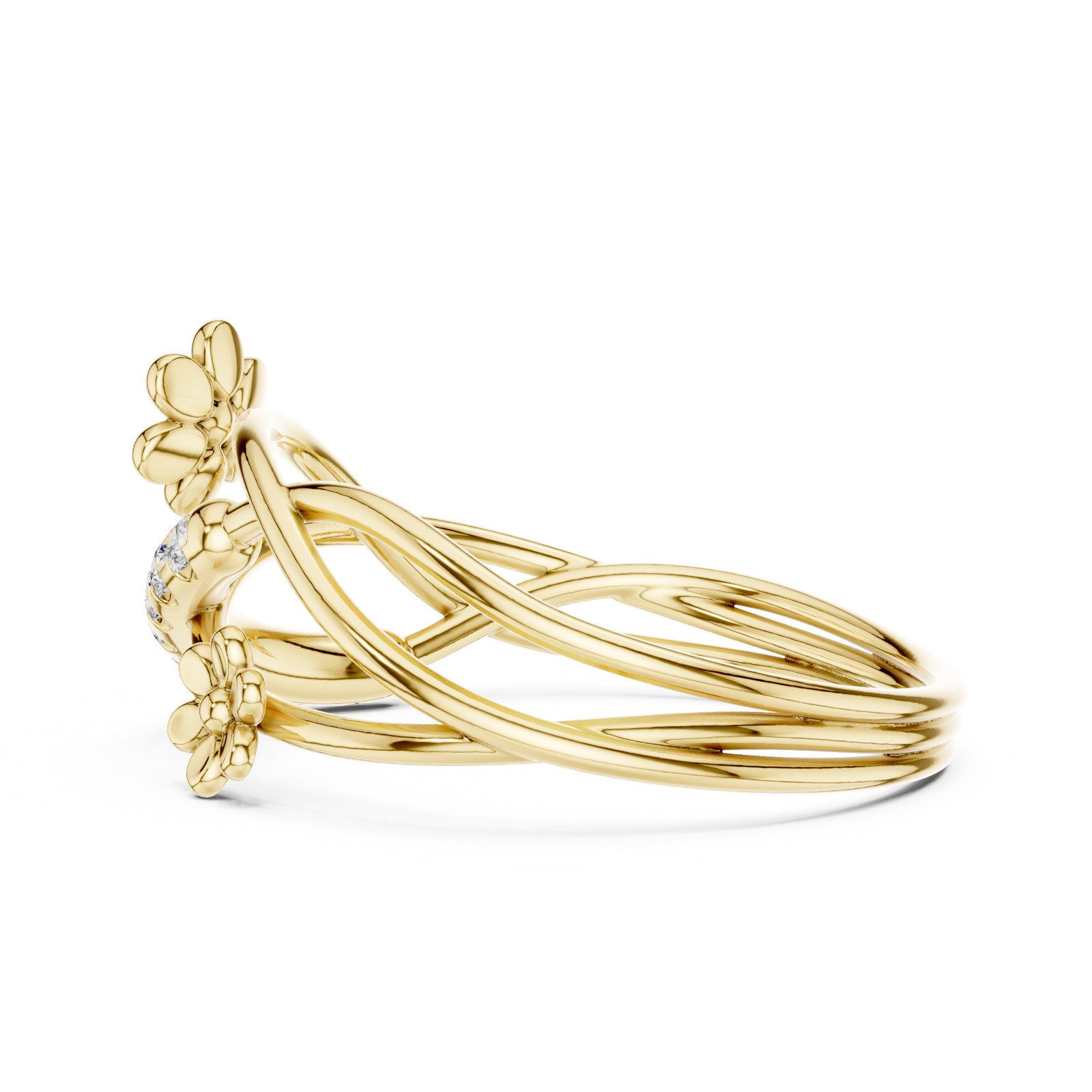 Certified VVS1 D Natural Diamond Ring Promise Wedding For Women 14K Gold Over